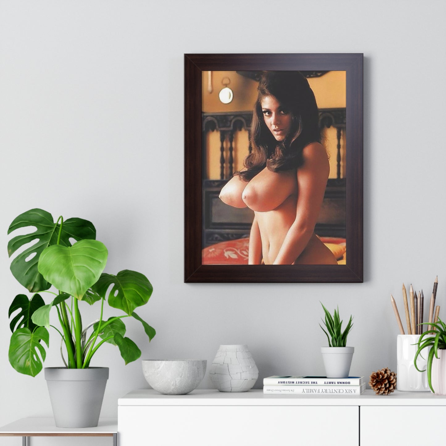 Framed Vertical Poster Playboy Playmate Cynthia Myers Nude