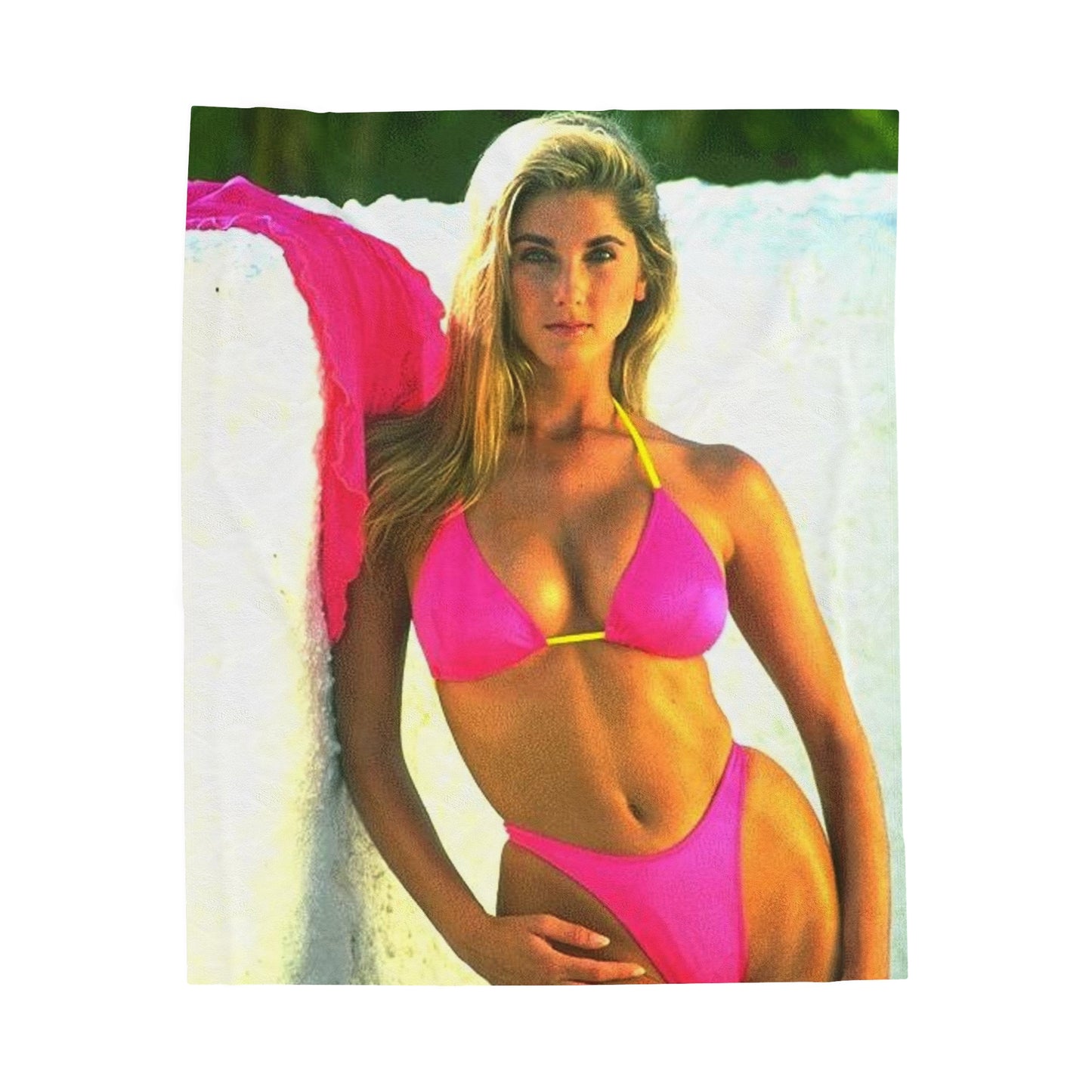 Velveteen Plush Blanket Retro Bikini Babe April Storms