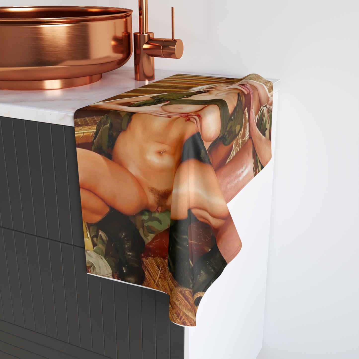 Hand Towel Nude Military Girl