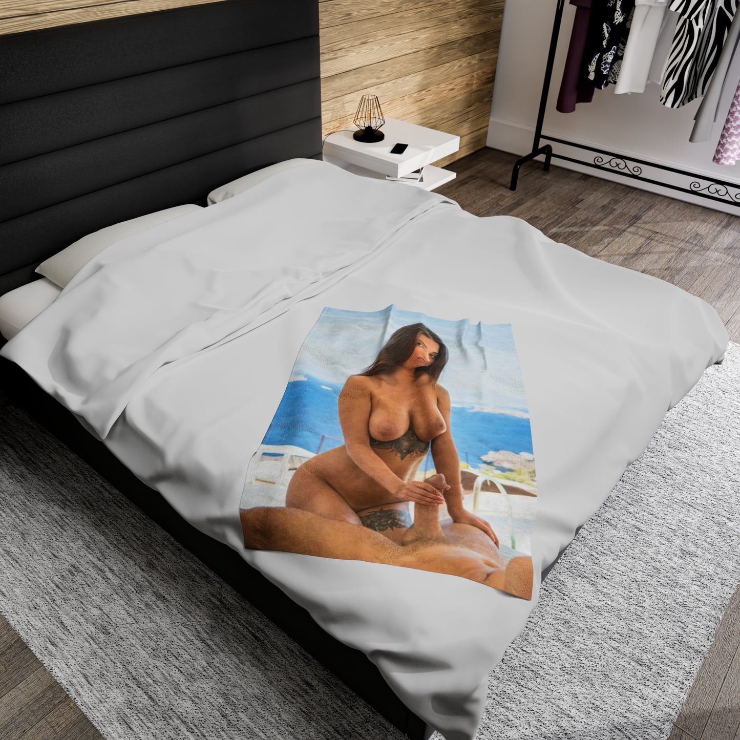 Velveteen Plush Blanket Natural Tits Liya Silver