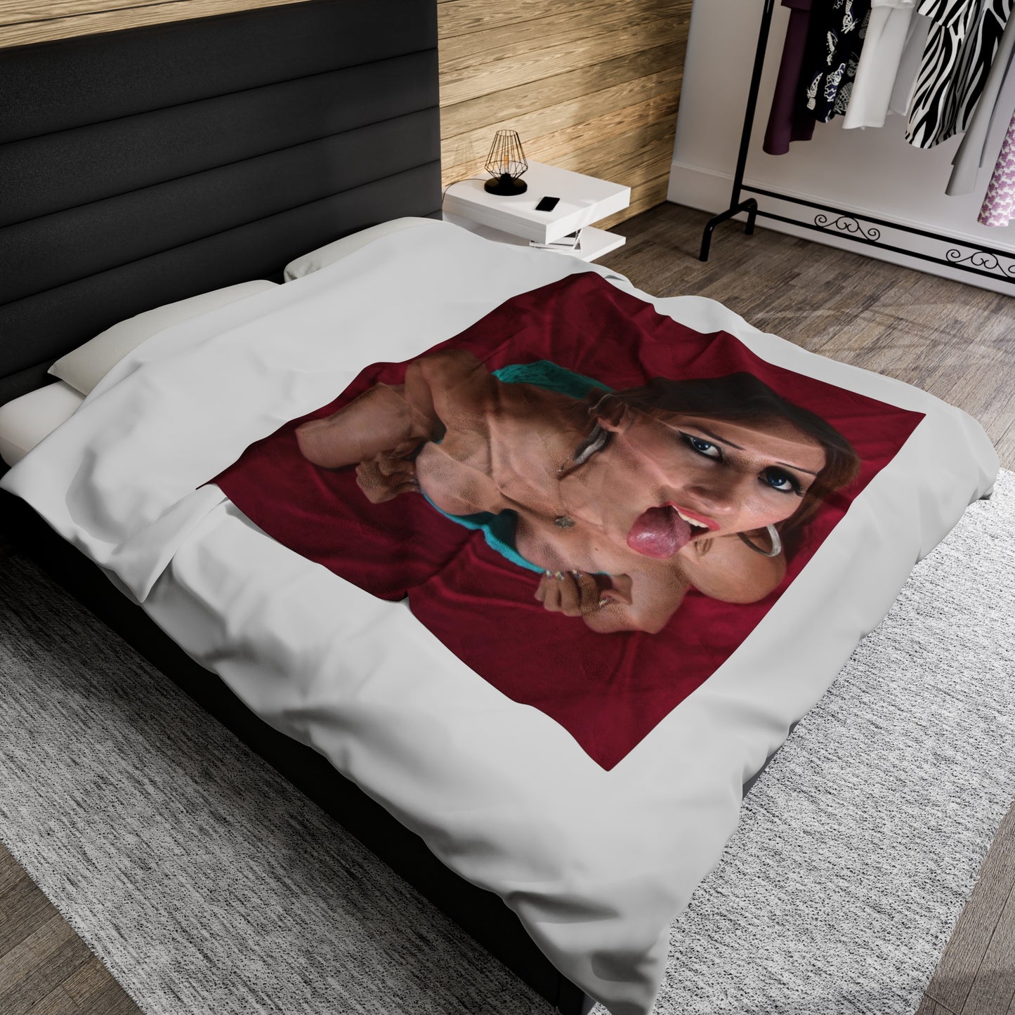 Velveteen Plush Blanket Cumshot Target Facial
