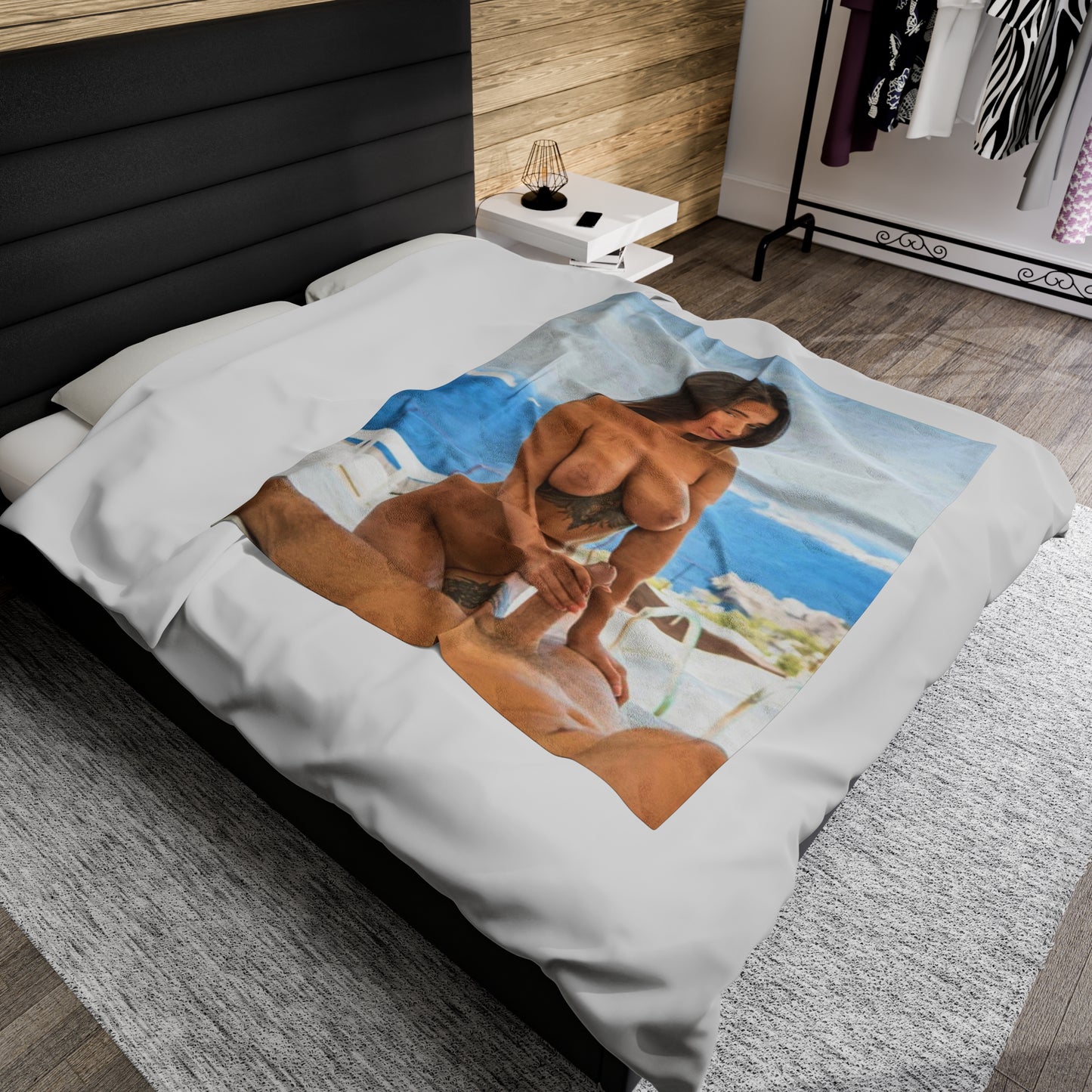 Velveteen Plush Blanket Natural Tits Liya Silver
