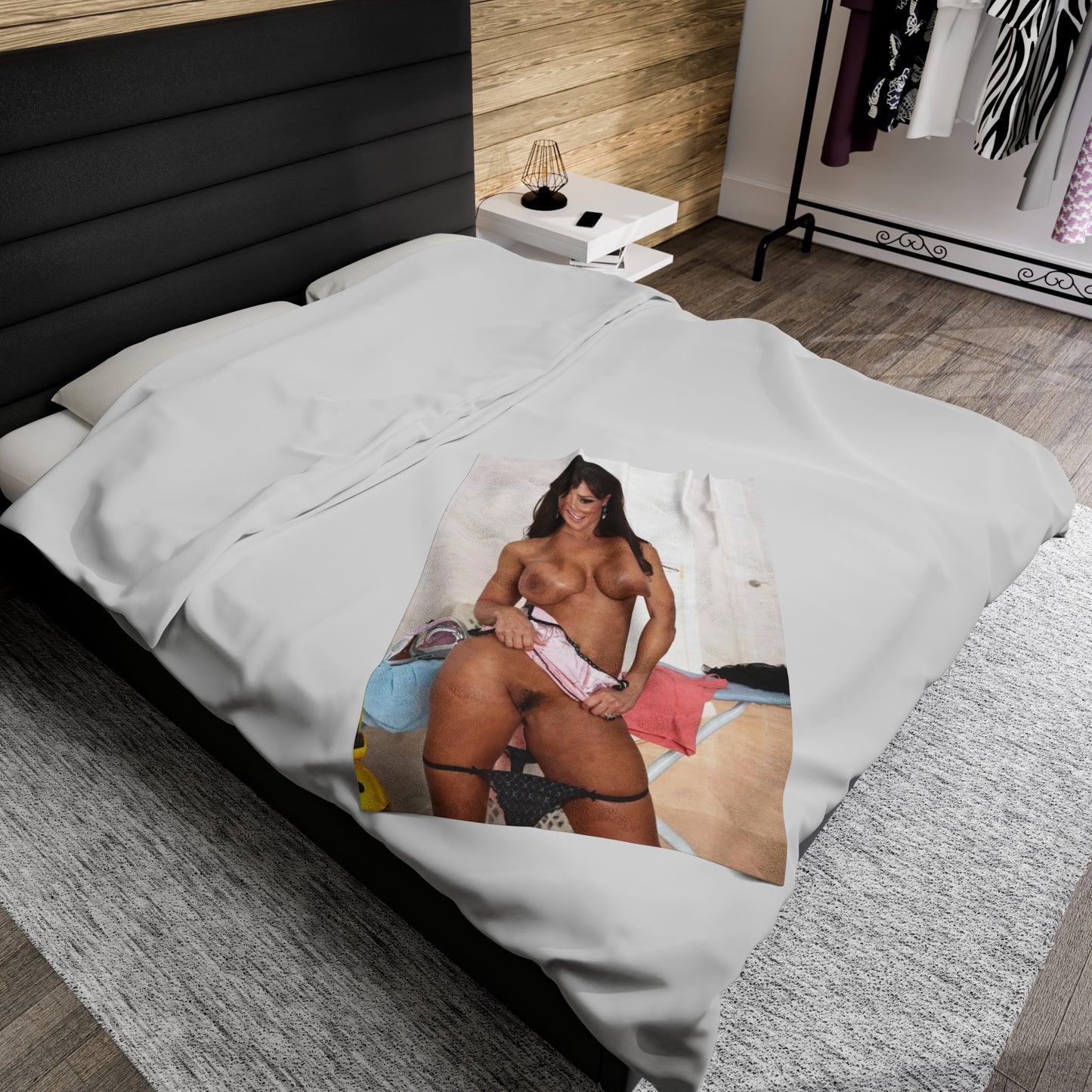 Velveteen Plush Blanket Lisa Ann Nude