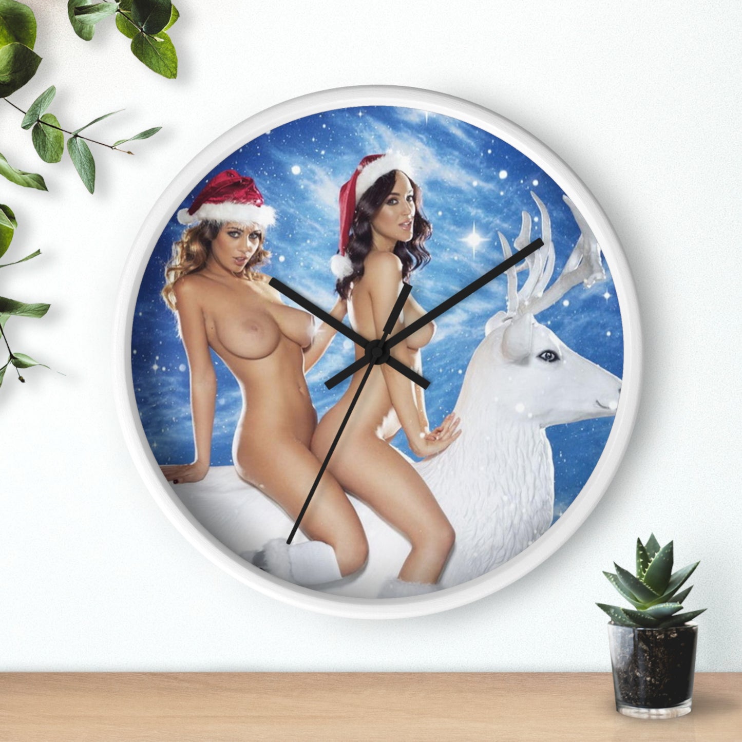 Wall Clock Sexy Nude Christmas Girls