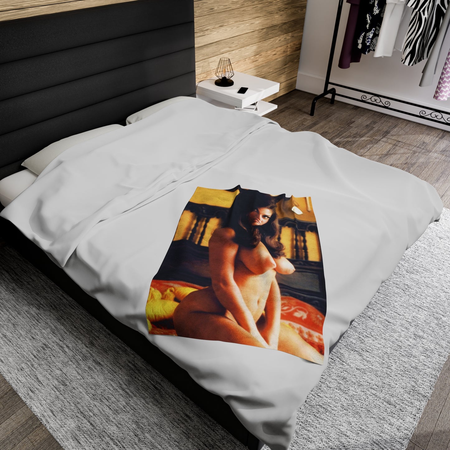 Velveteen Plush Blanket Playmate Cynthia Myers Nude