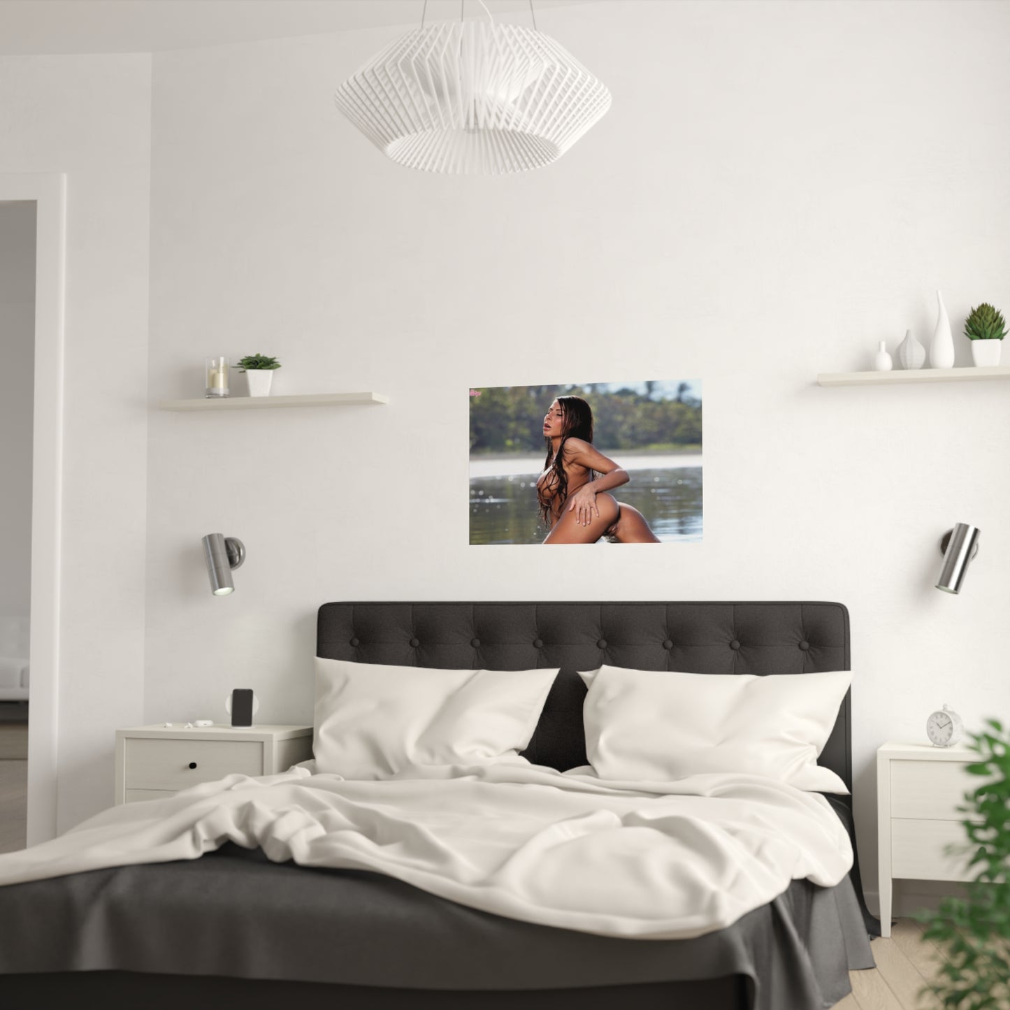 Satin Posters (210gsm) Madison Ivy Nude in a Lake