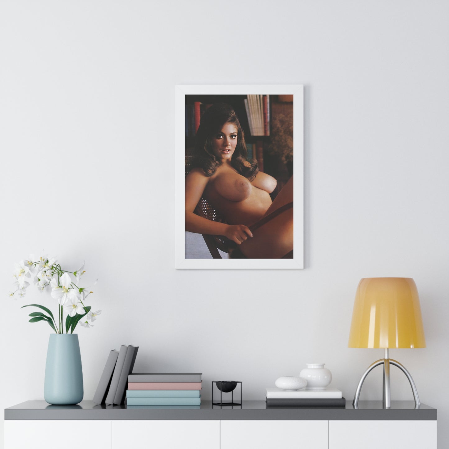 Framed Vertical Poster Playboy Playmate Cynthia Myers Nude