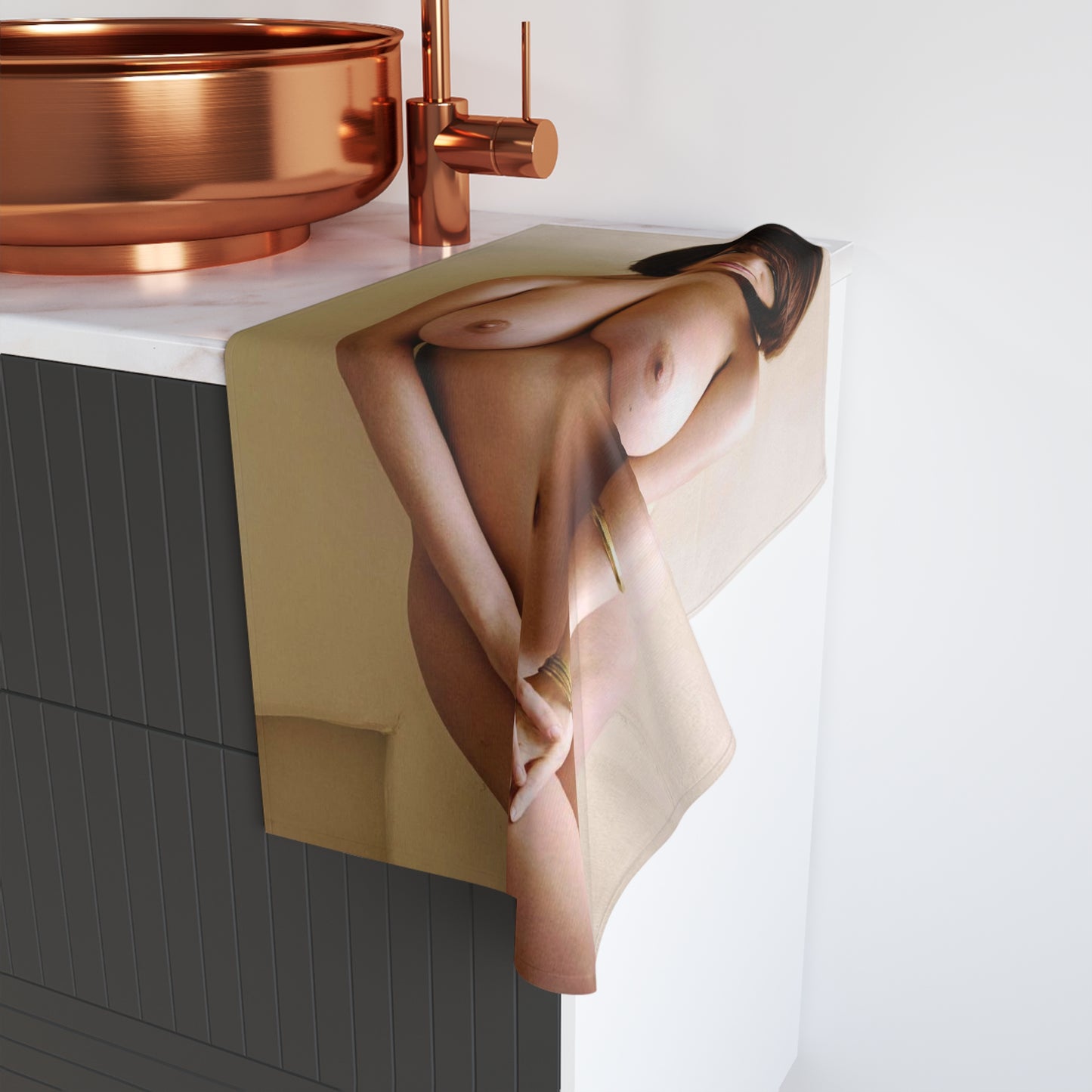 Hand Towel Large Natural Breasts