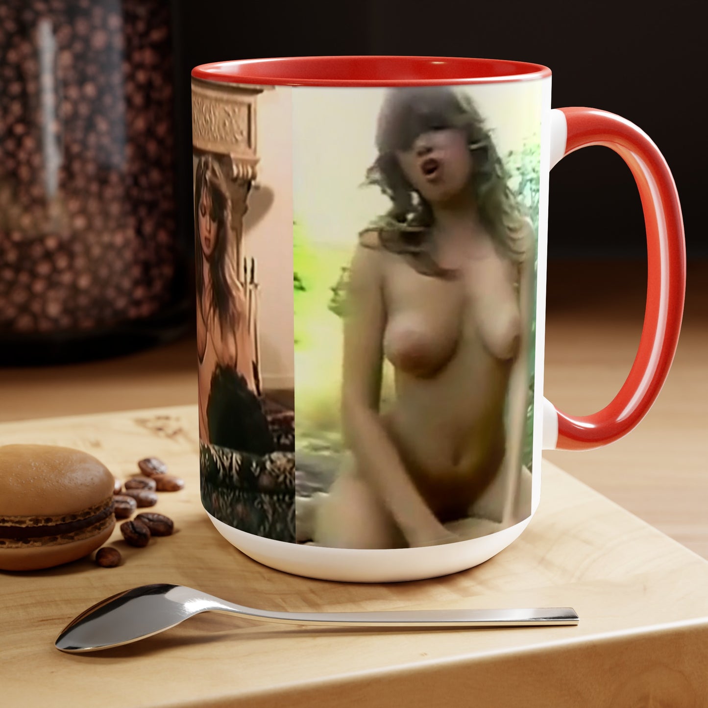 Two-Tone Coffee Mugs, 15oz Traci Lords Nude