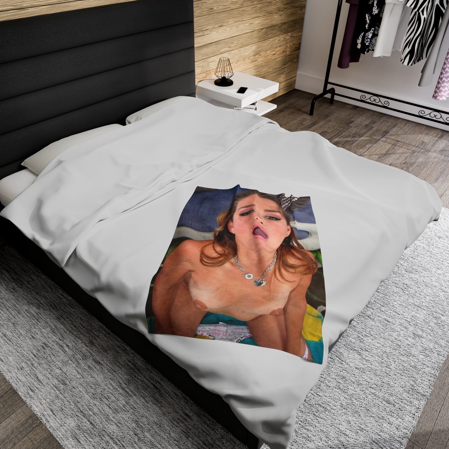 Velveteen Plush Blanket Cumshot Target Facial