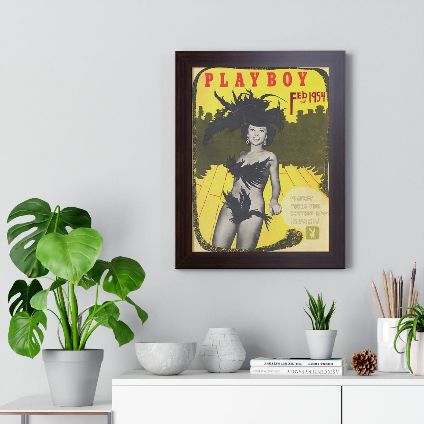 Framed Vertical Poster Playboy Cover February 1954