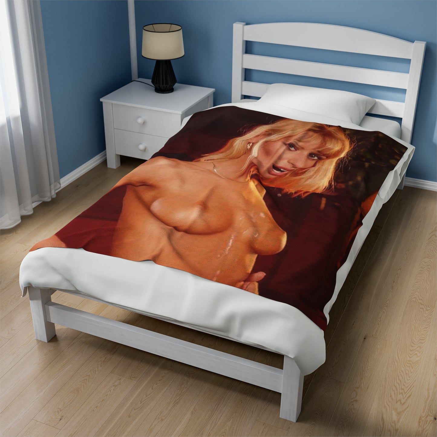 Velveteen Plush Blanket Retro Porn Star Anita Blond