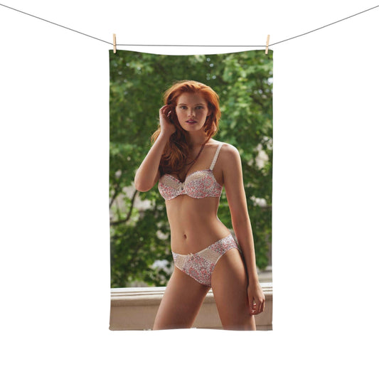 Hand Towel Red Head Lingerie Model