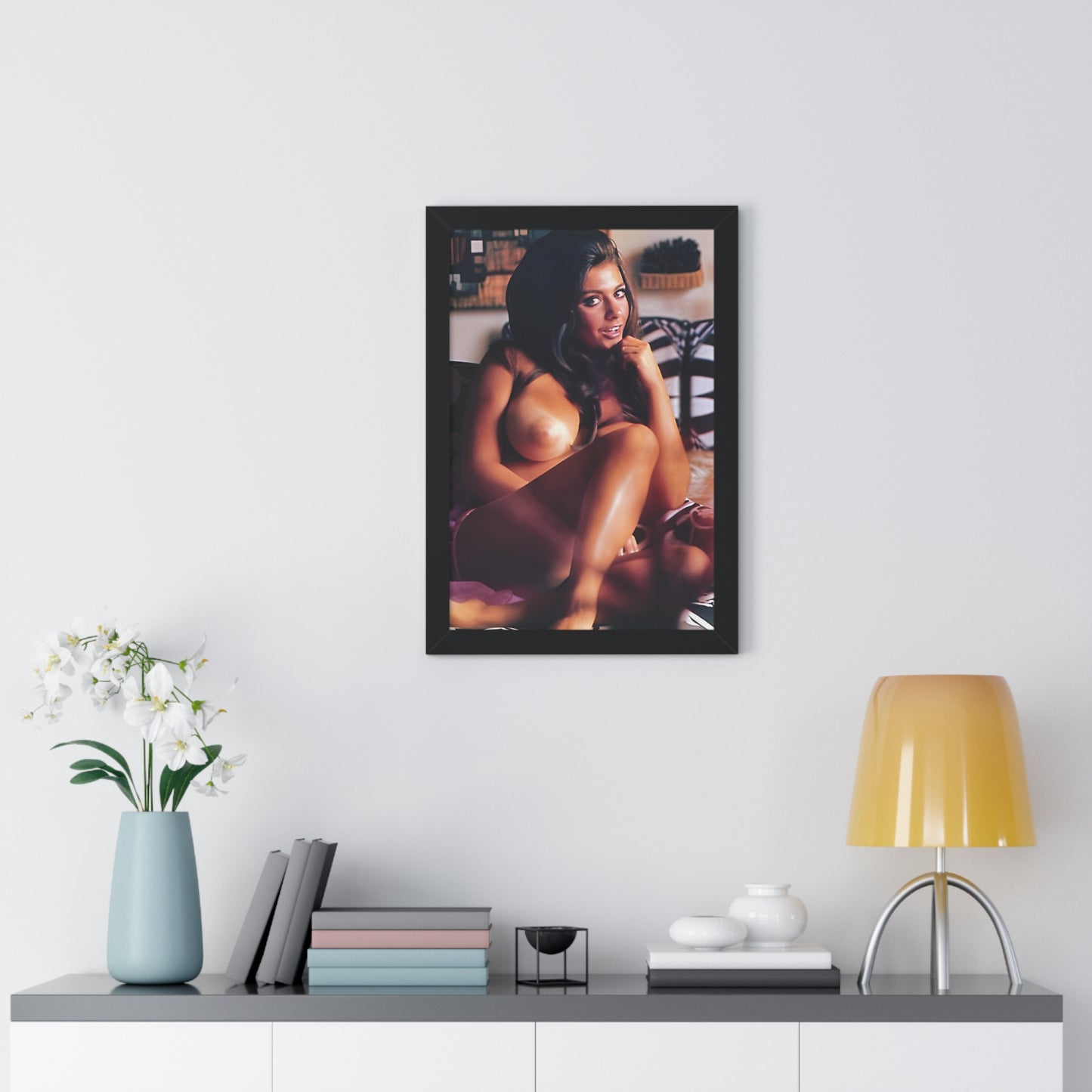 Framed Vertical Poster Playboy Playmate Cynthia Myers nude