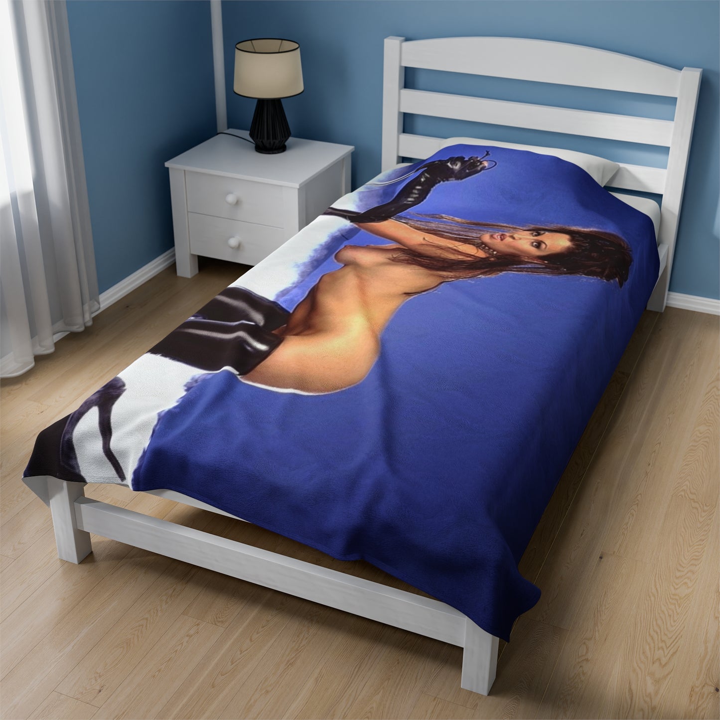 Velveteen Plush Blanket Retro Adult Star Janine Lindenmulder Nude