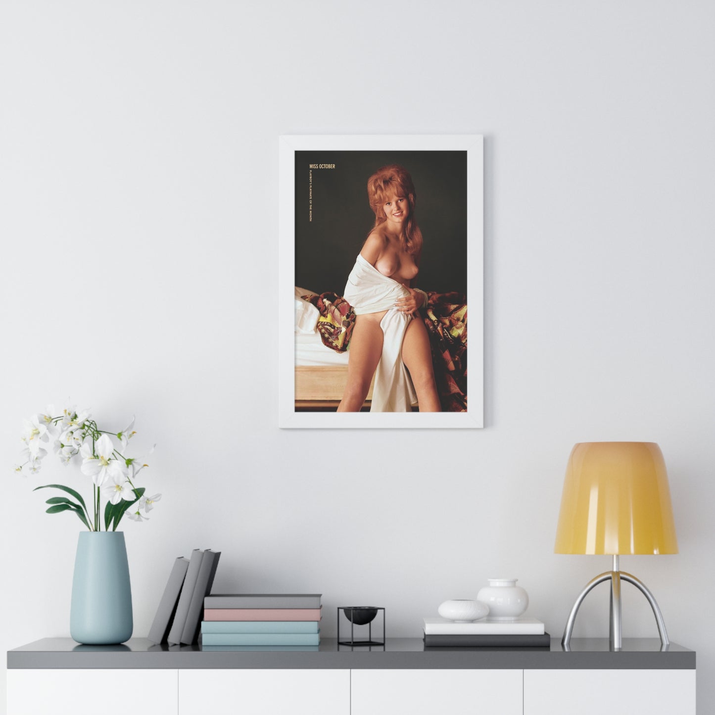 Framed Vertical Poster Playboy Playmate October 1963 Christine Williams