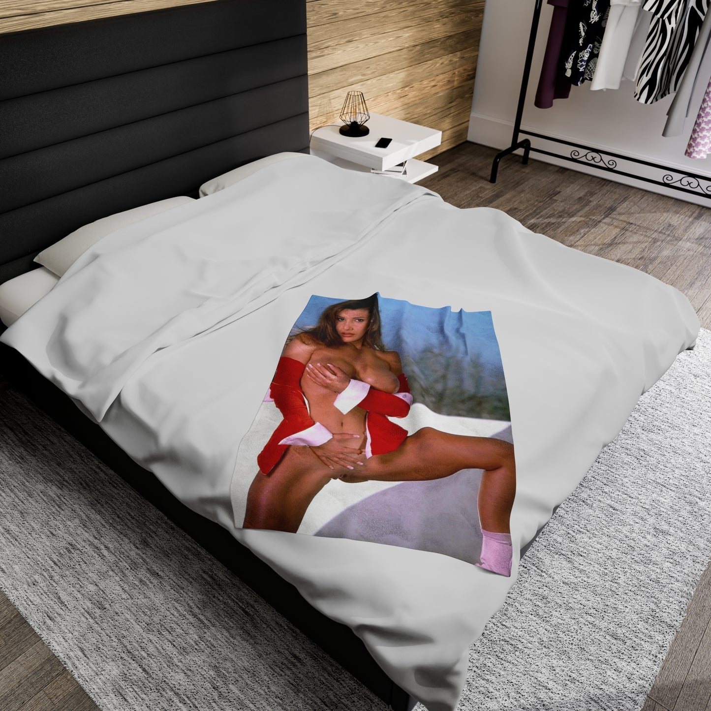 Velveteen Plush Blanket Lisa Ann Nude