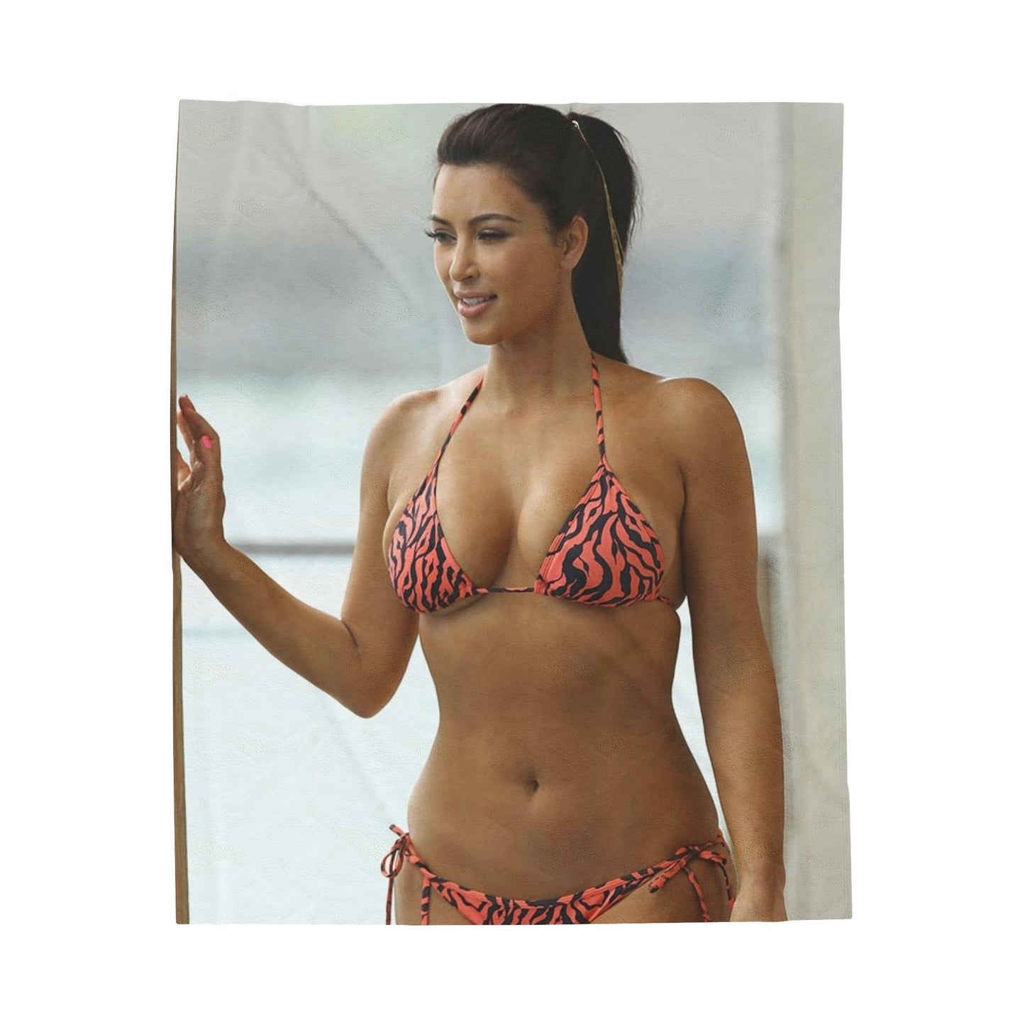 Velveteen Plush Blanket Kim Kardashian Bikini