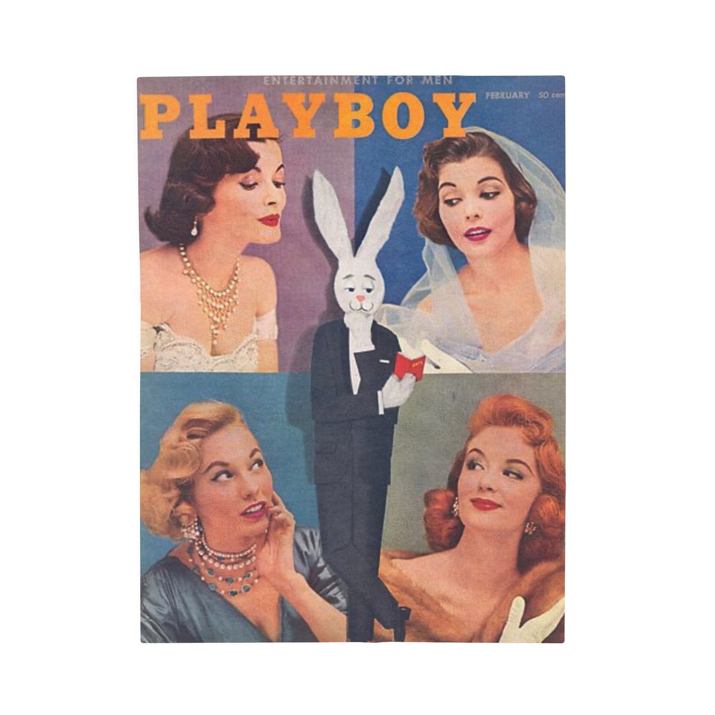 Velveteen Plush Blanket Playboy Cover February 1956