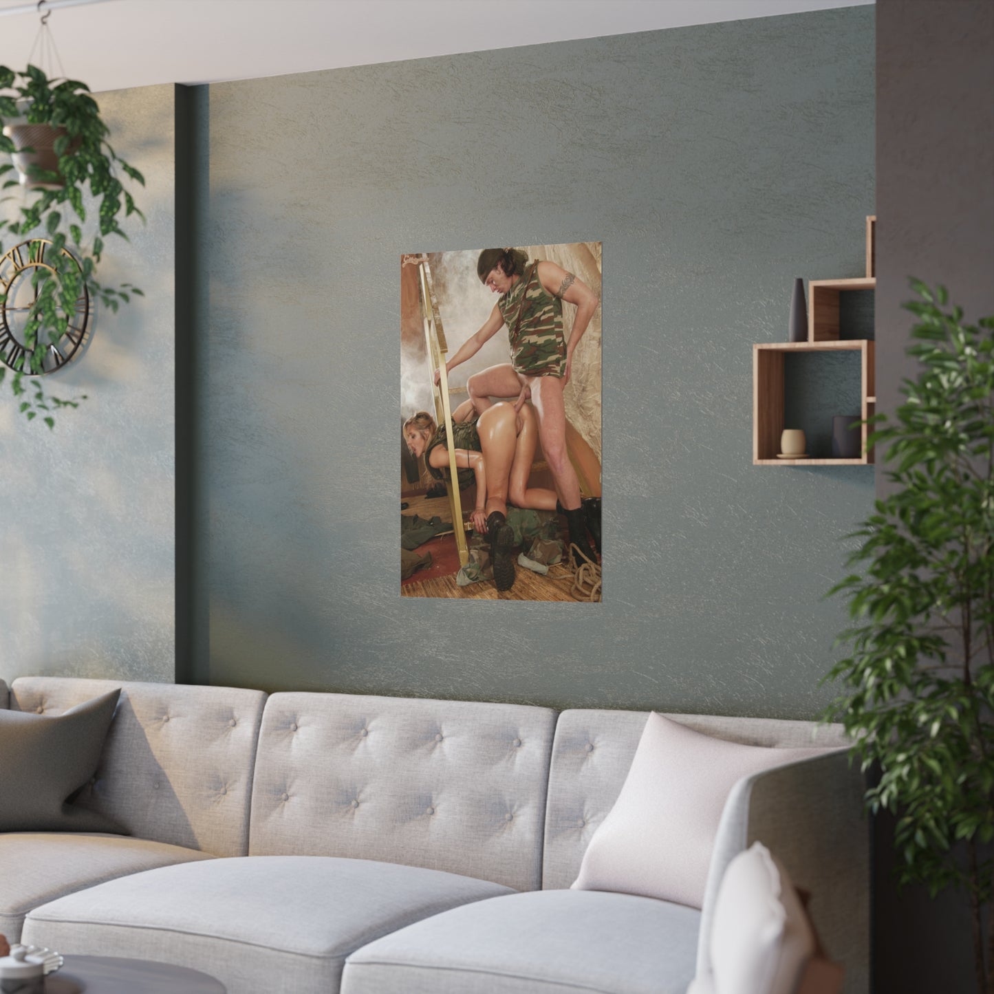 Satin Posters (210gsm) Nude Military Girl
