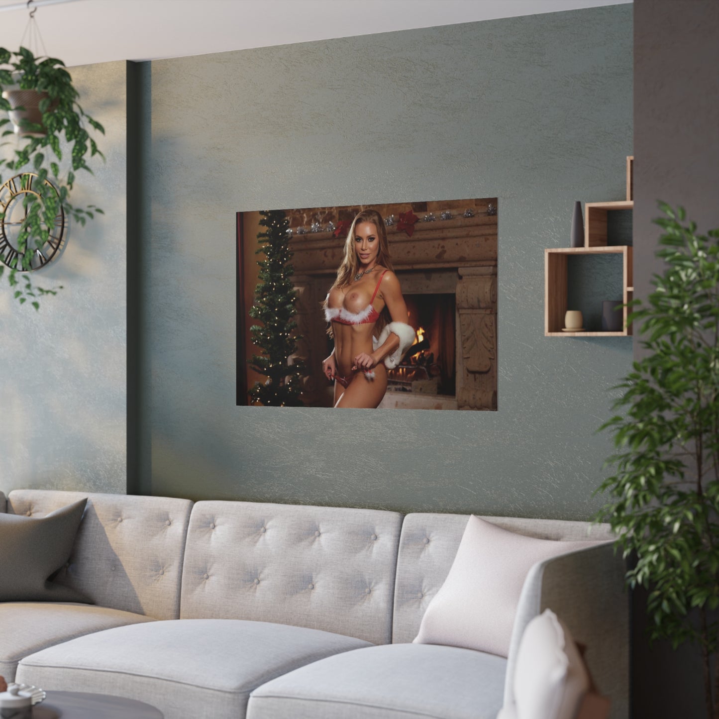 Satin Posters (210gsm) Pornstar Nicole Aniston Nude Christmas