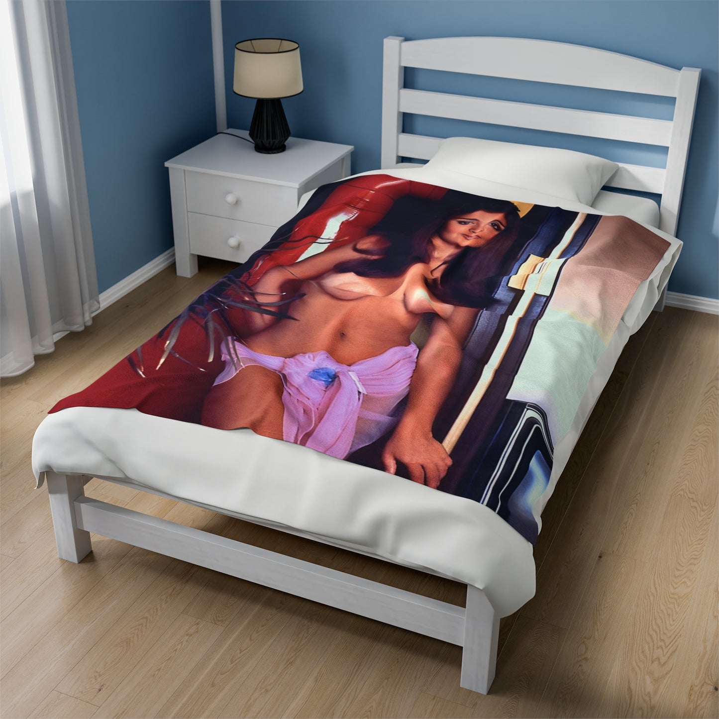 Velveteen Plush Blanket Playboy Playmate Cynthia Myers nude