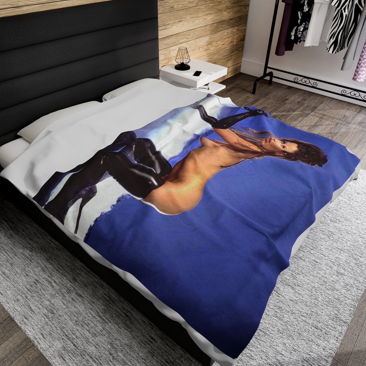 Velveteen Plush Blanket Retro Adult Star Janine Lindenmulder Nude