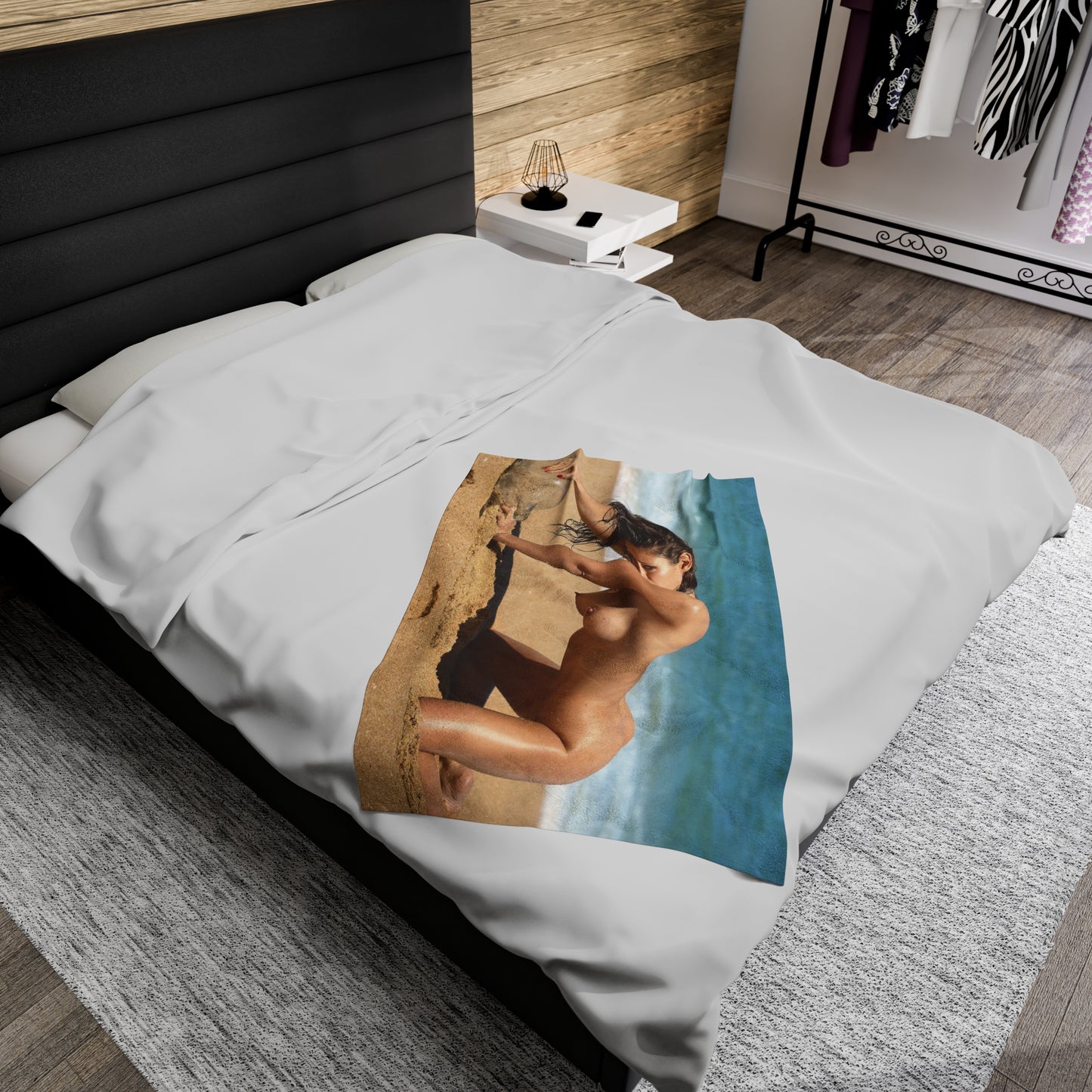 Velveteen Plush Blanket Naked on the Beach