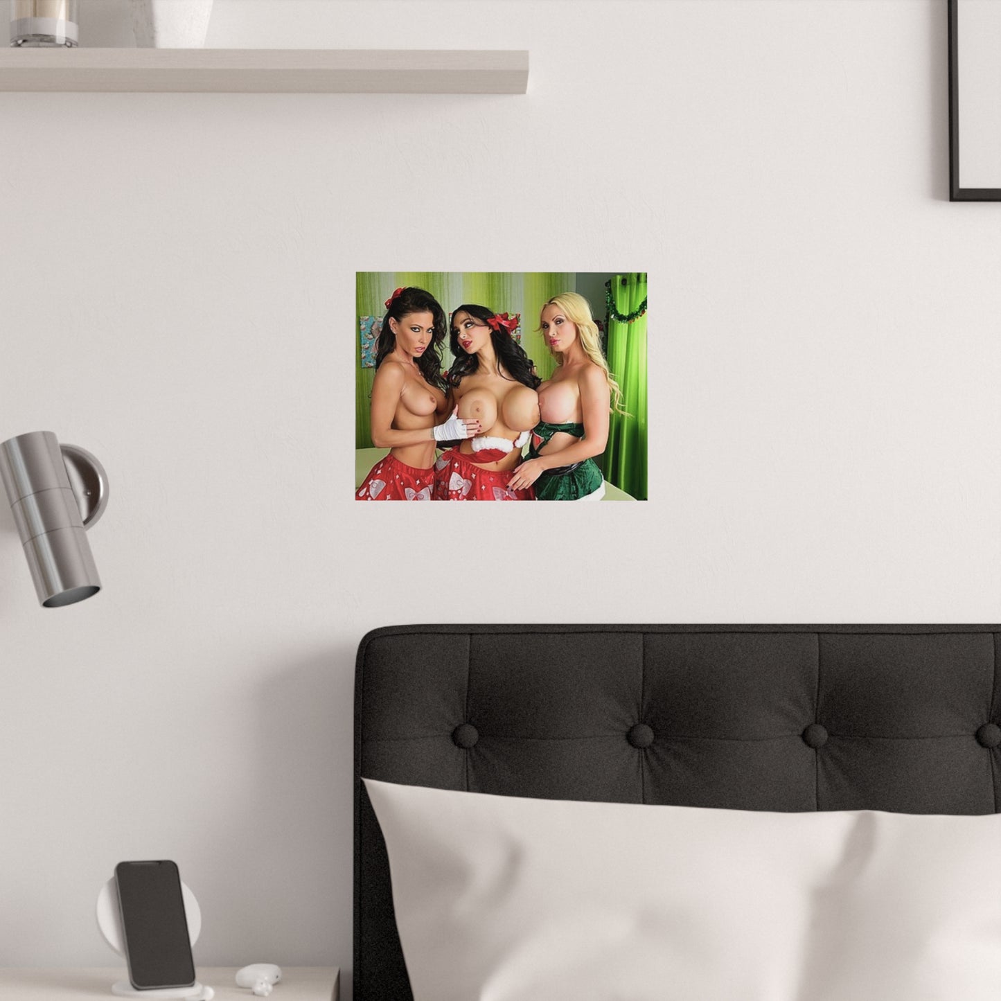 Satin Posters (210gsm) Porn Star Nikki Benz & Friends Christmas