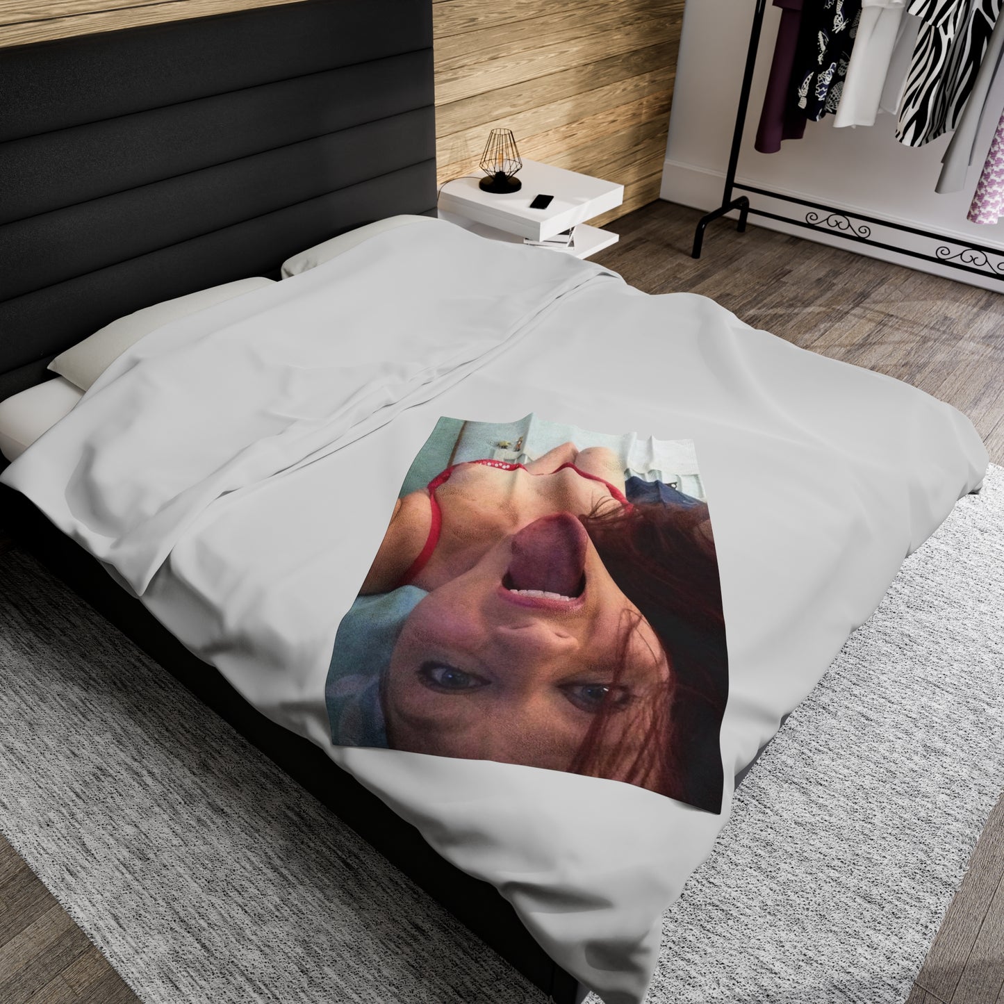 Velveteen Plush Blanket Cumshot Target