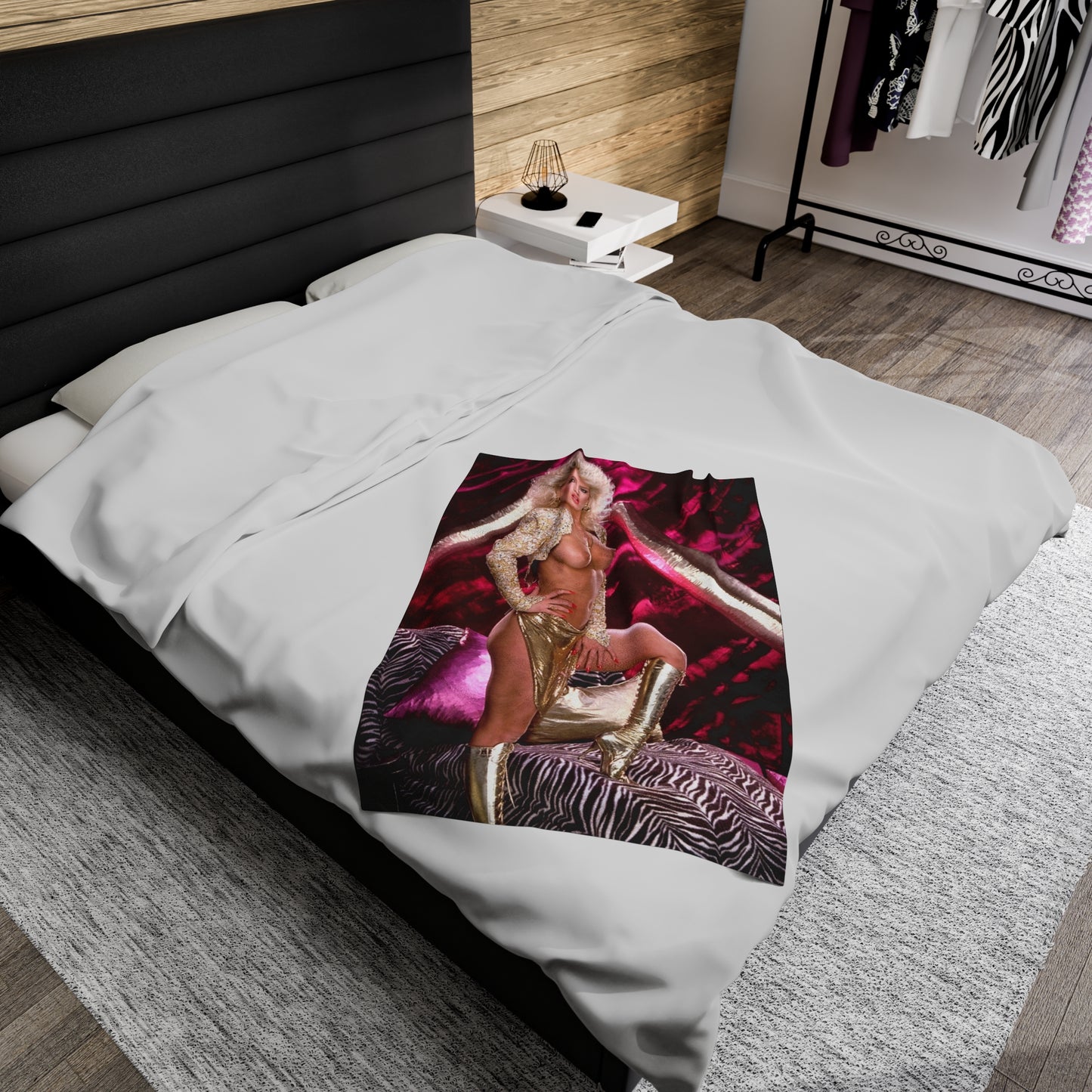 Velveteen Plush Blanket Retro 1980s Porn Star Amber Lynn