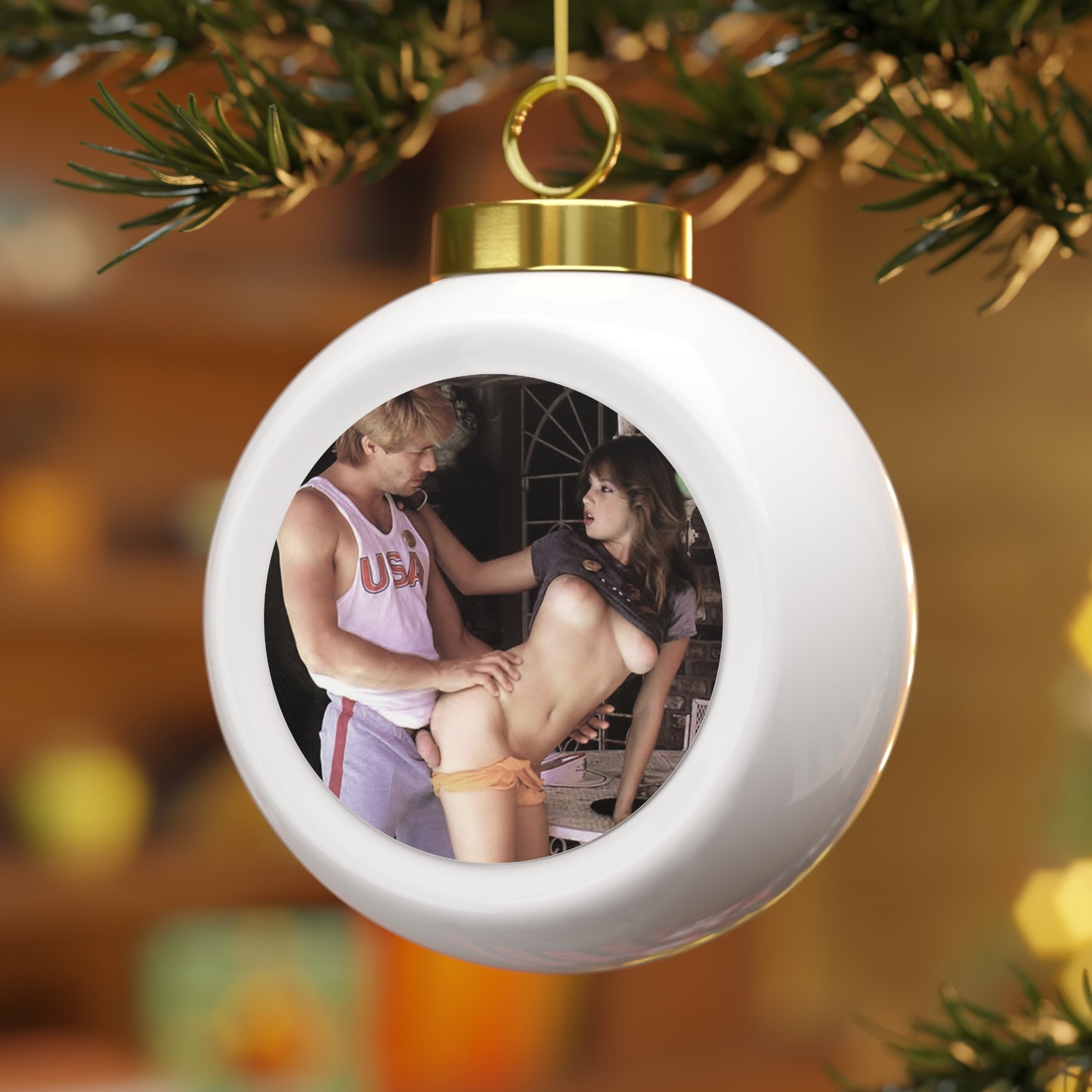 Christmas Ball Ornament Traci Lords Nude Naked Fucking Retro