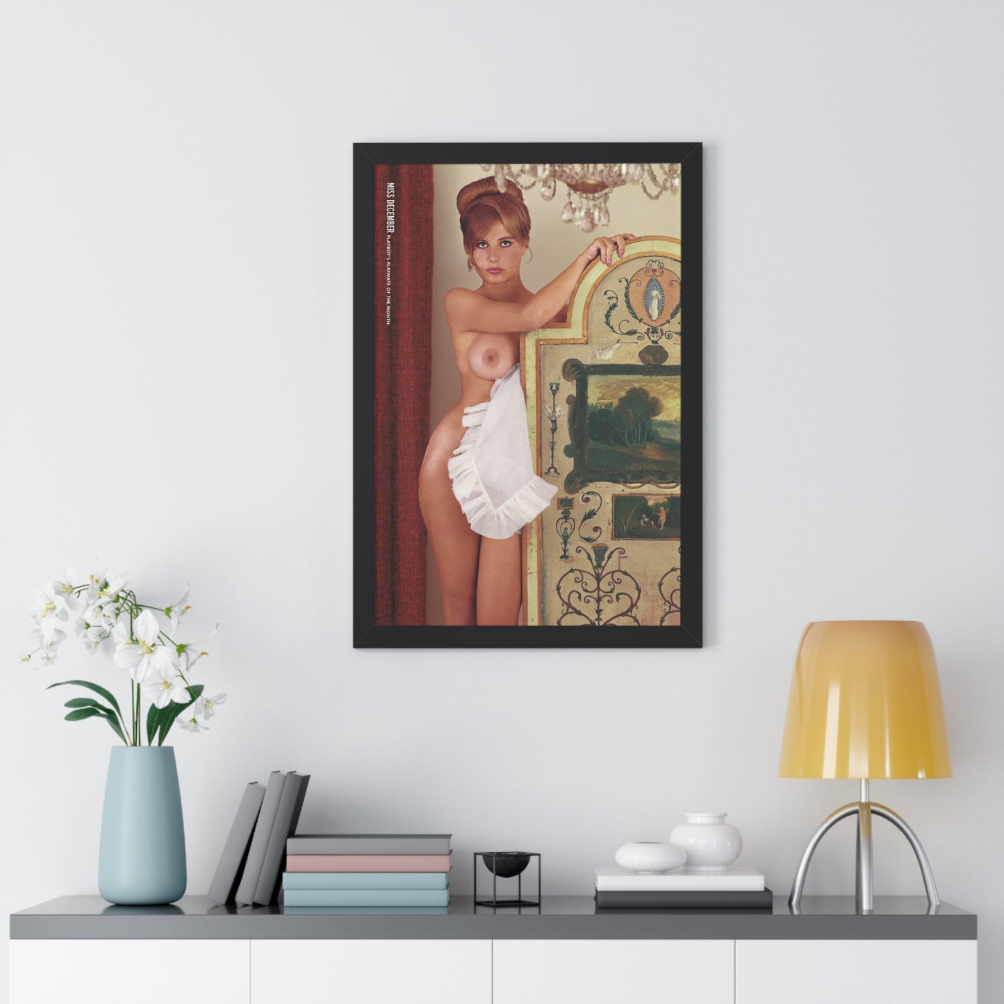 Framed Vertical Poster Playboy Playmate December 1963 Donna Michelle