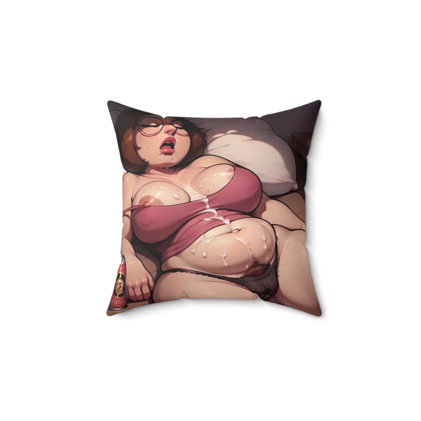 Spun Polyester Square Pillow Meg Griffin Nude