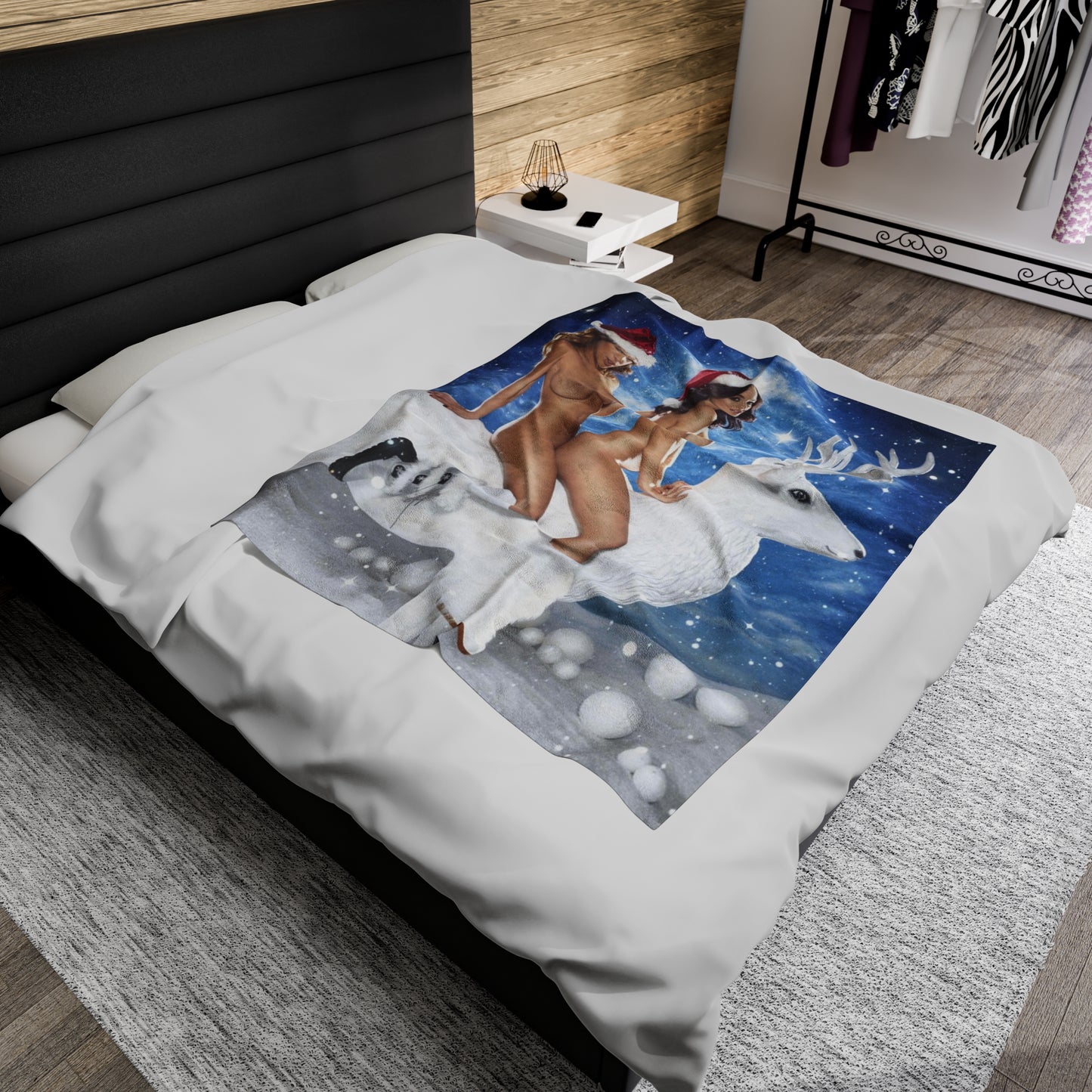 Velveteen Plush Blanket Sexy Nude Christmas Girls