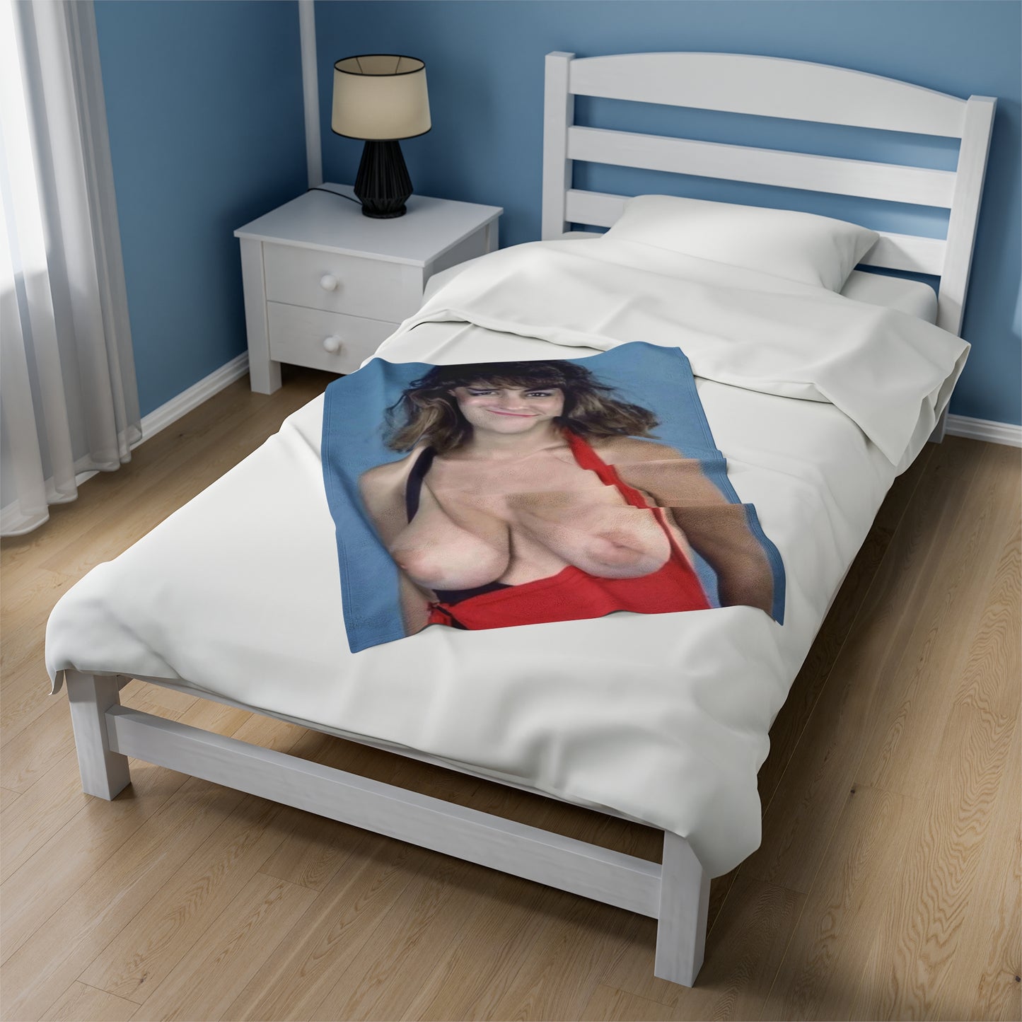 Velveteen Plush Blanket Retro Adult Star Christy Canyon Nude