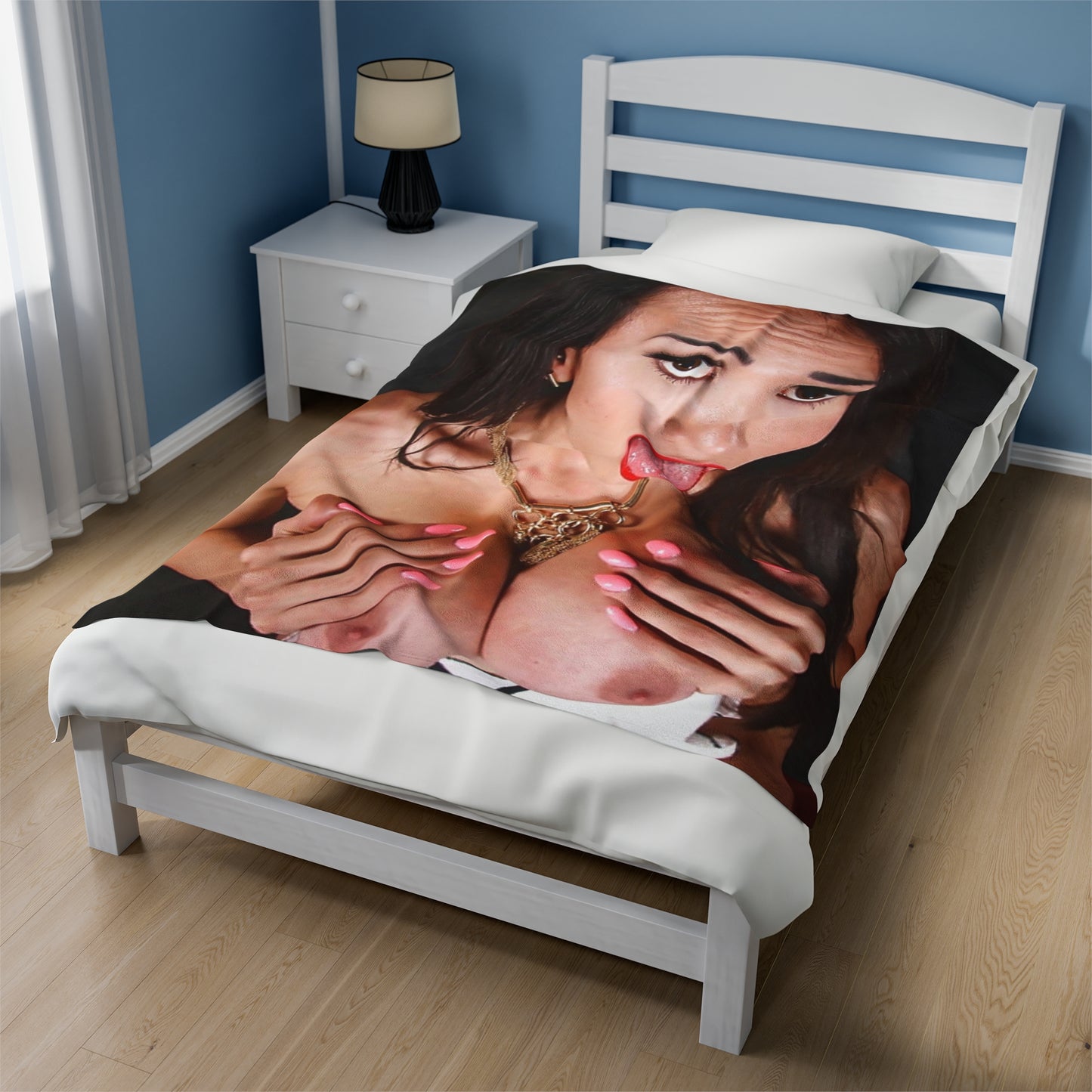 Velveteen Plush Blanket Cumshot Target Facial