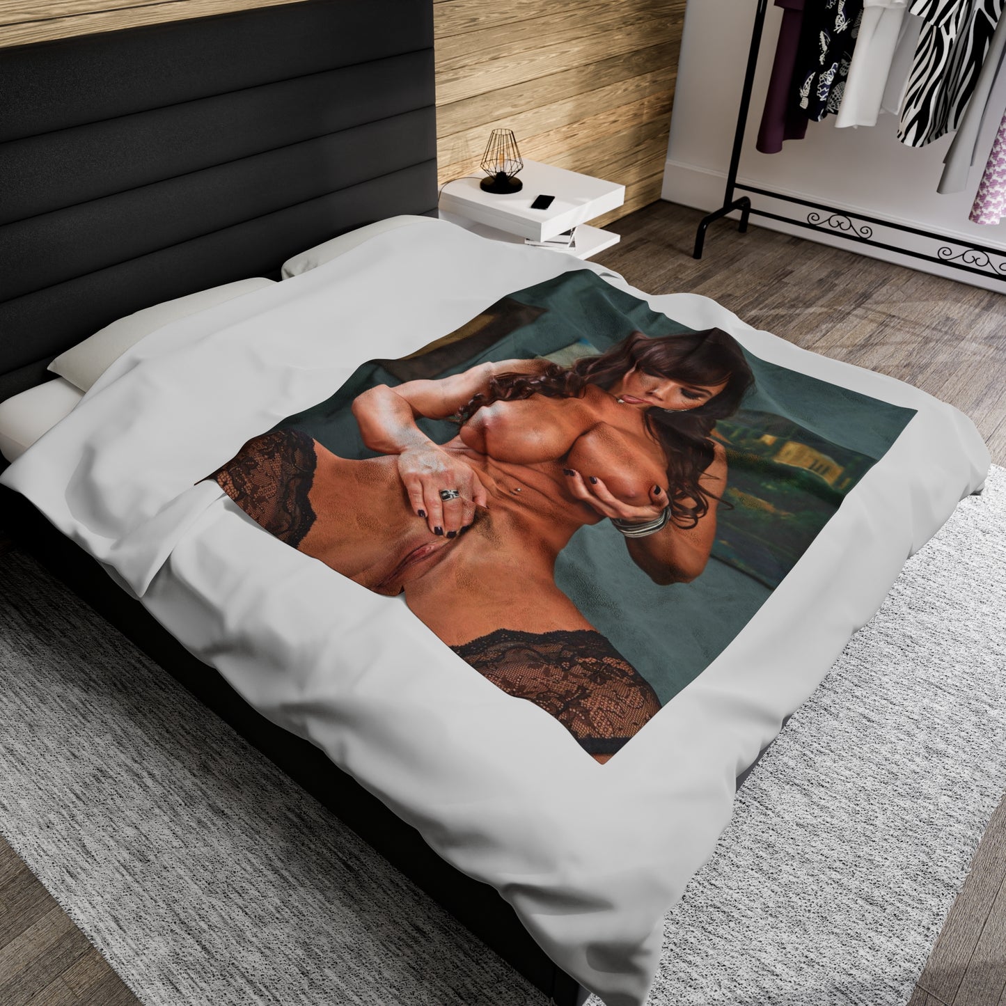 Velveteen Plush Blanket Lisa Ann Nude