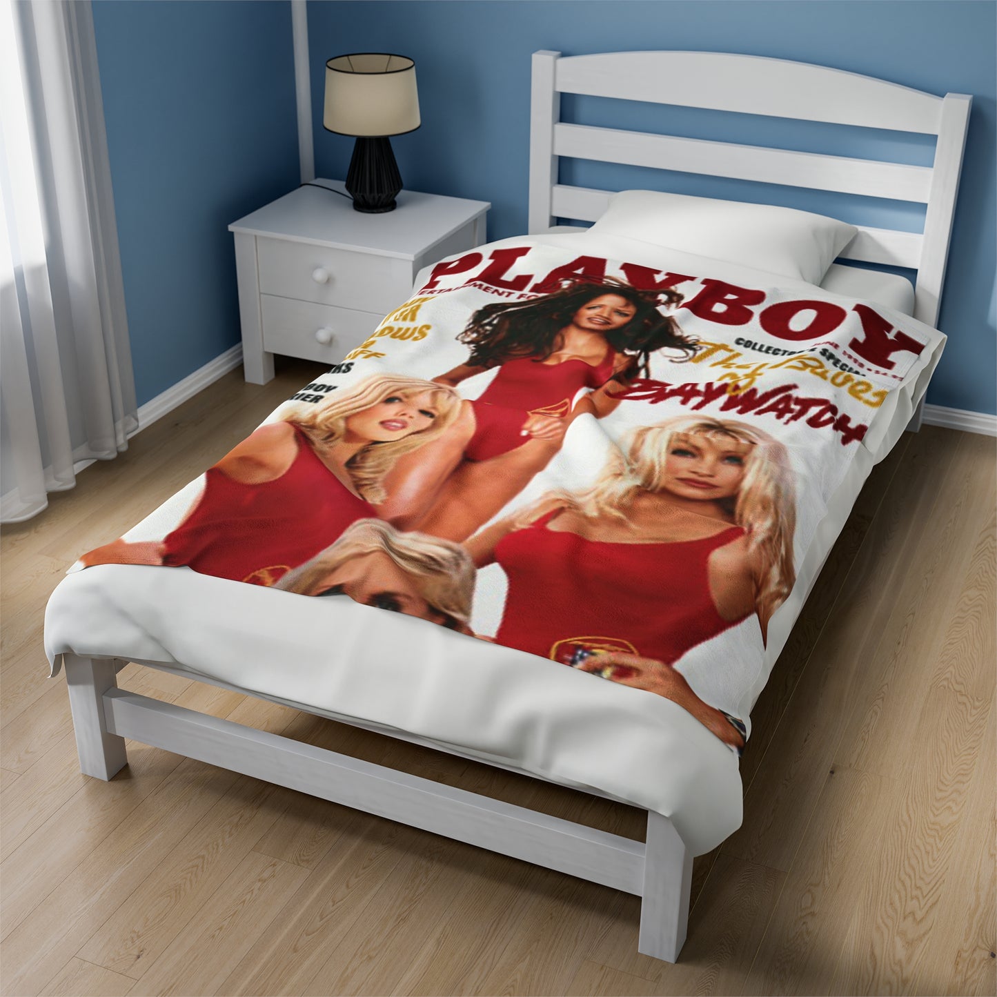 Velveteen Plush Blanket Play Boy June 1998 Baywatch Cover Pamela Anderson