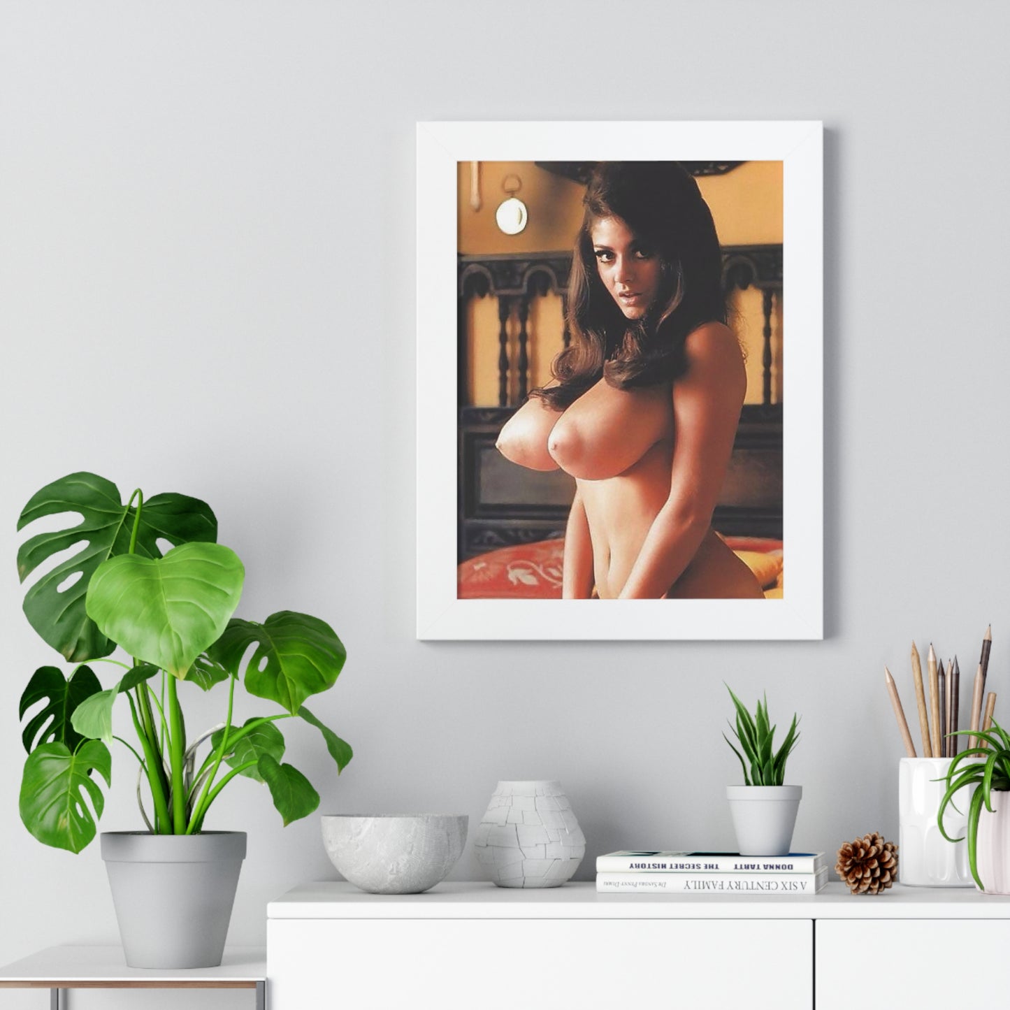 Framed Vertical Poster Playboy Playmate Cynthia Myers Nude