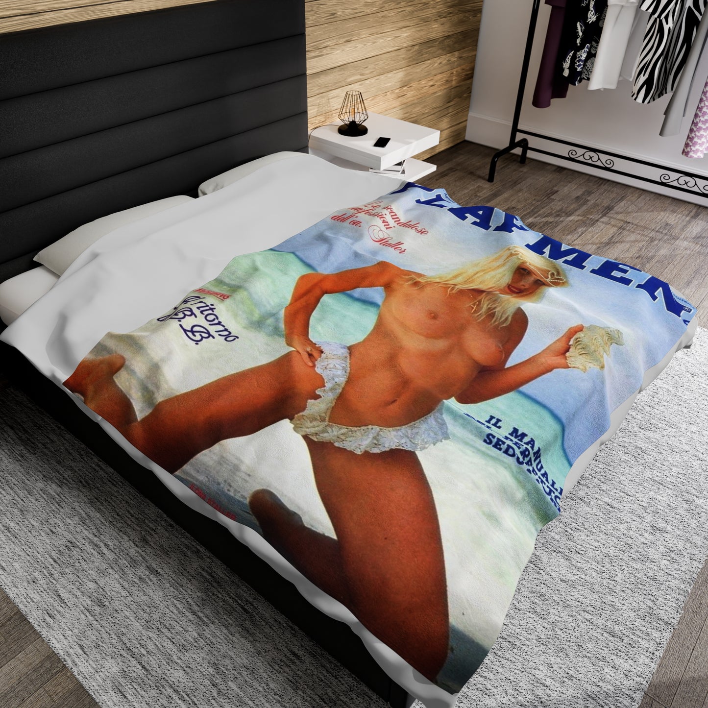 Velveteen Plush Blanket Retro Porn Star Cicciolina (Ilona Staller) Nude