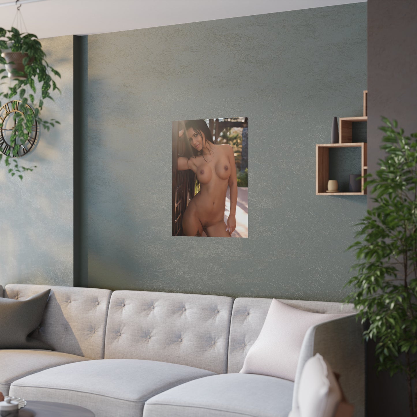 Satin Posters (210gsm) Sexy Nude Brunette