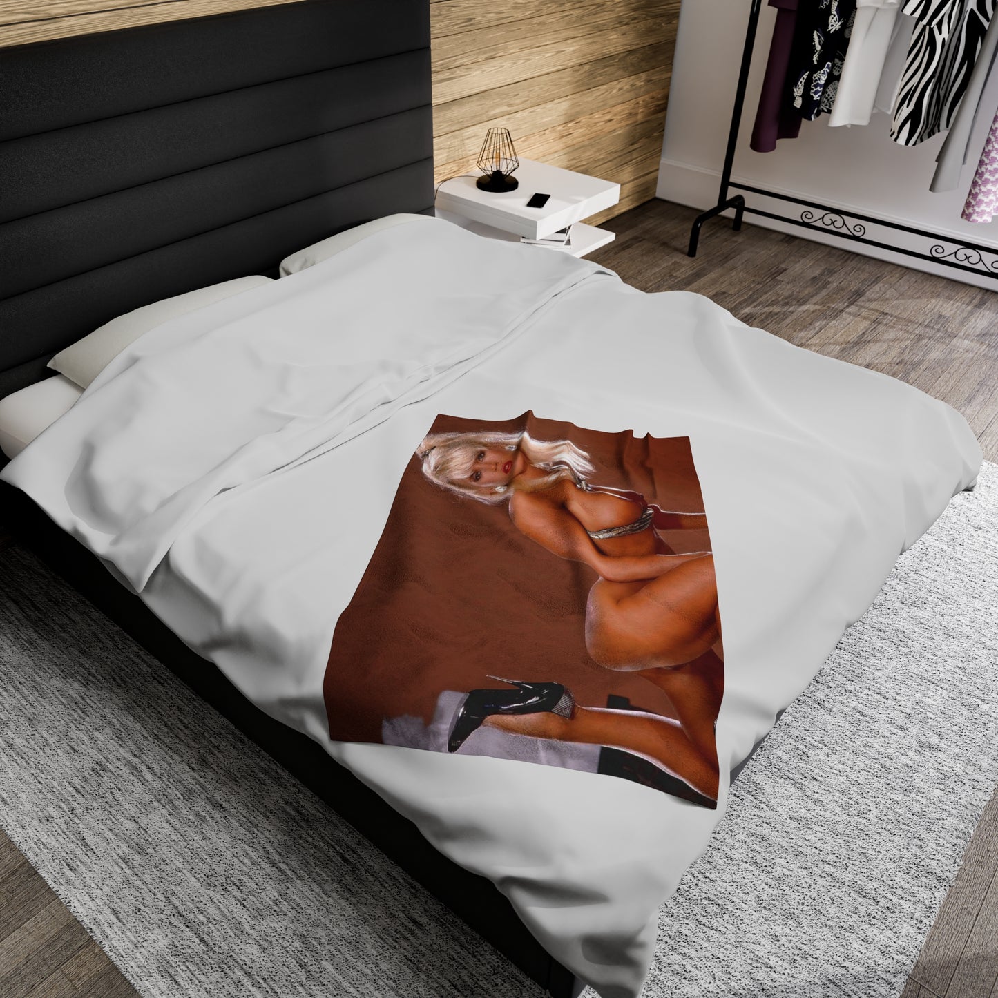 Velveteen Plush Blanket Retro 1980s Porn Star Amber Lynn