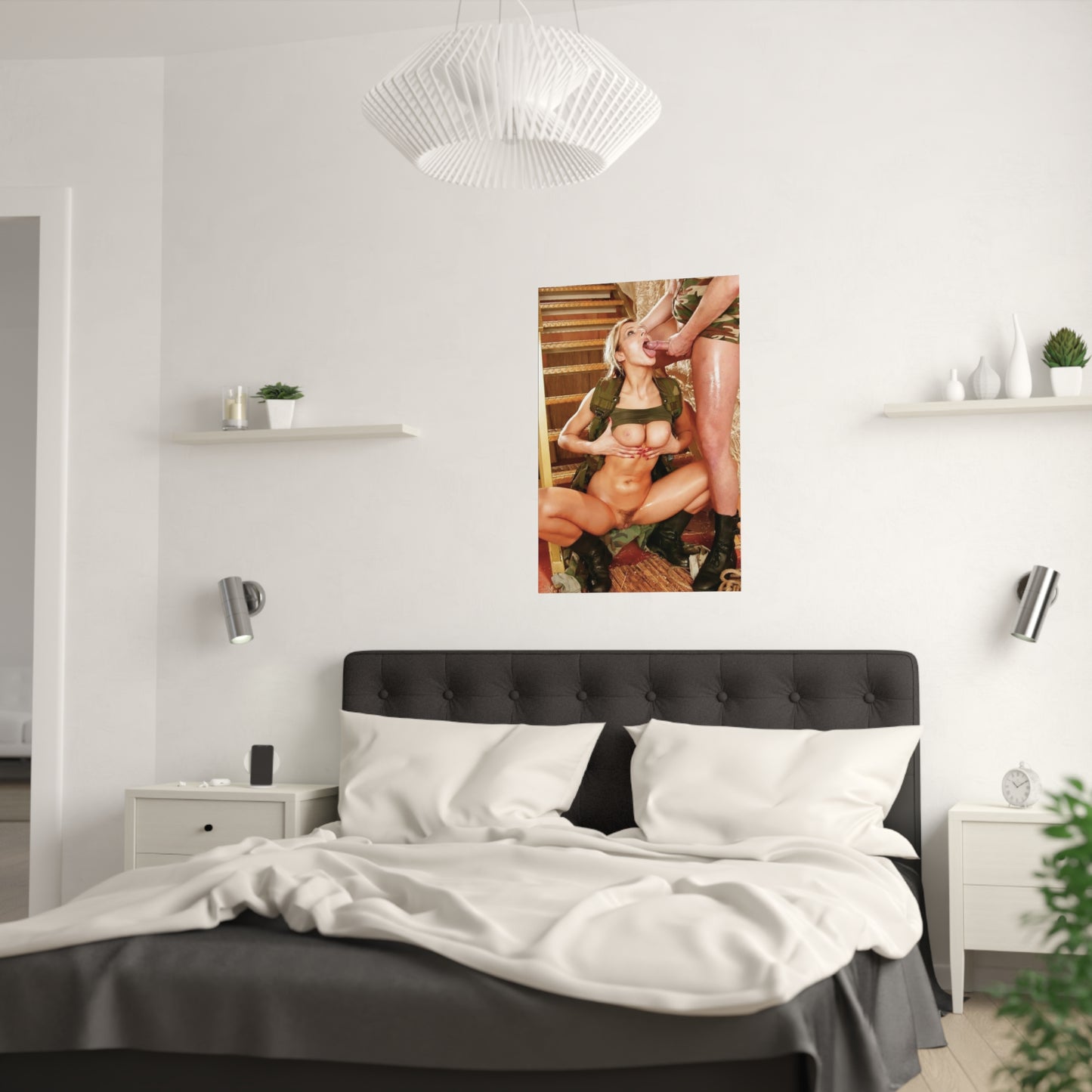 Satin Posters (210gsm) Nude Military Girl