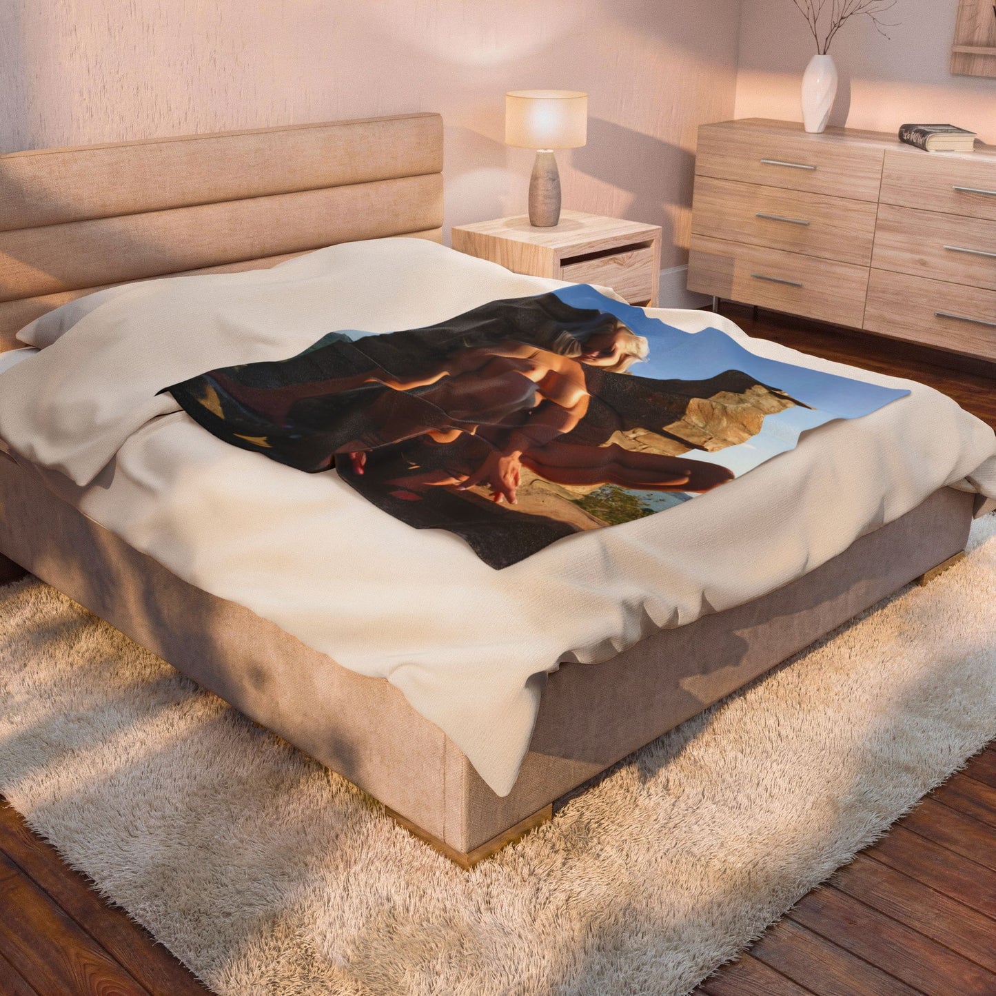 Velveteen Plush Blanket Nata Lee Nude