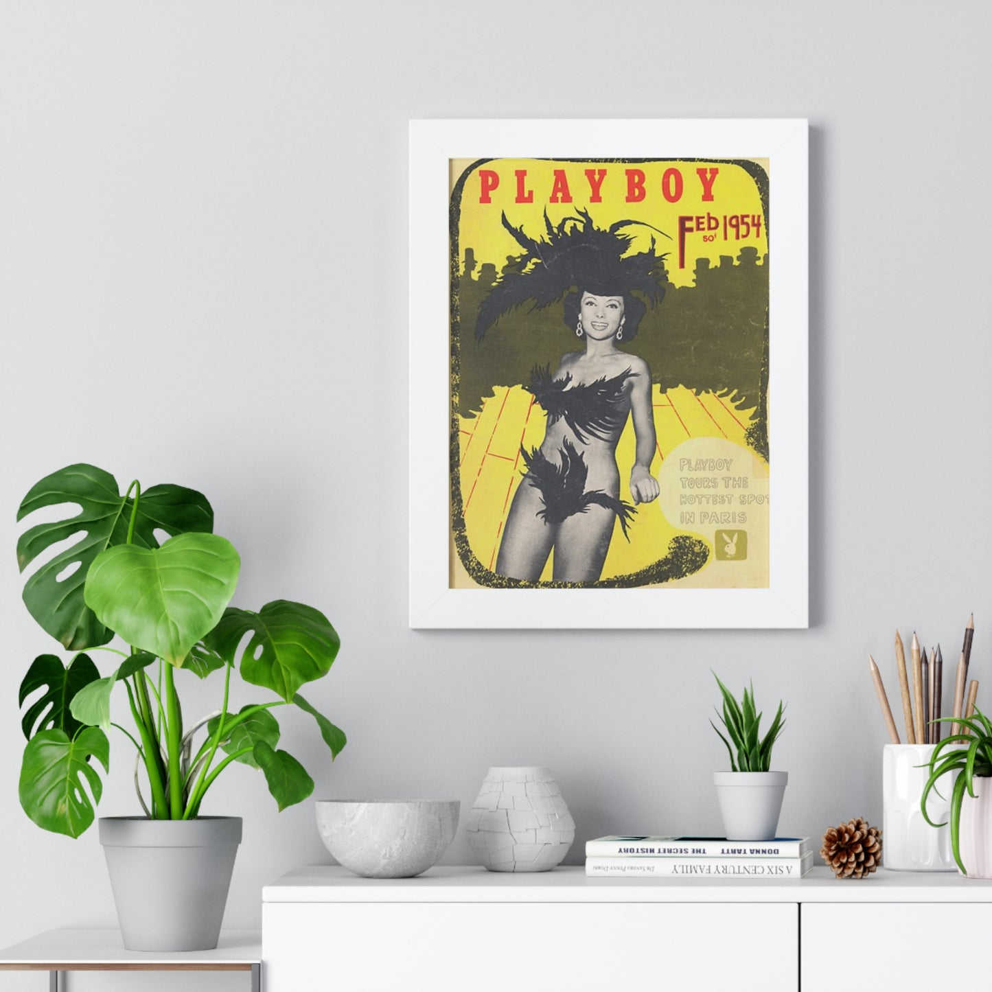 Framed Vertical Poster Playboy Cover February 1954