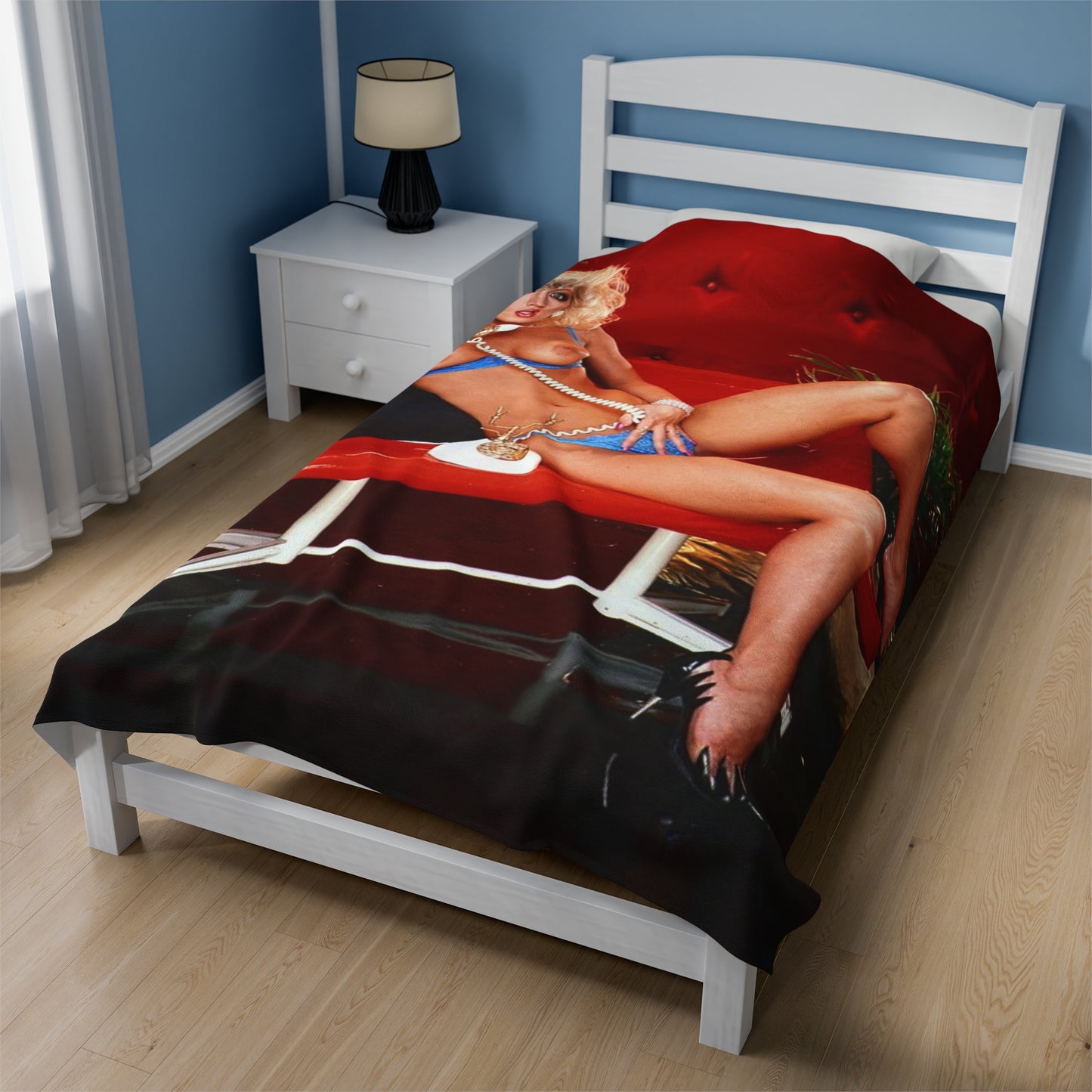 Velveteen Plush Blanket Retro 1980s Porn Star Amber Lynn