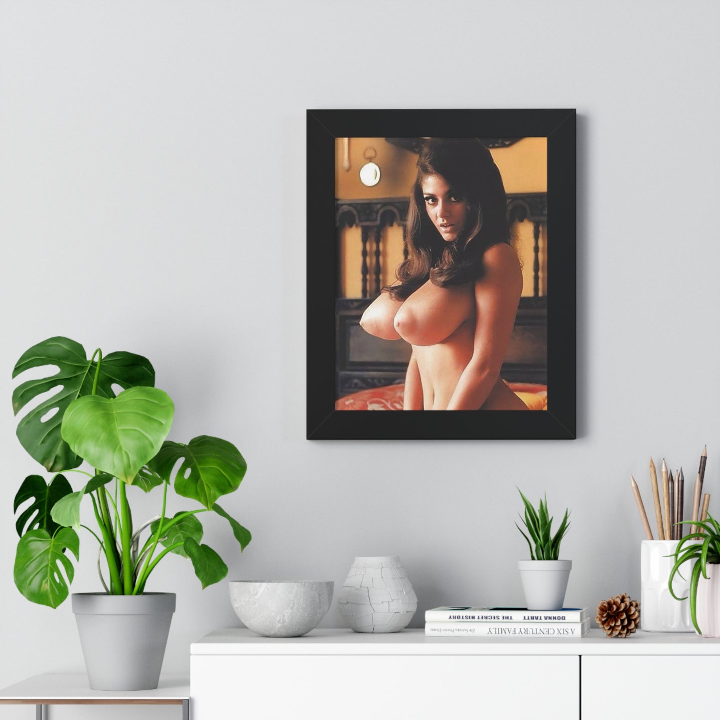 Framed Vertical Poster Playboy Playmate Cynthia Myers Nude