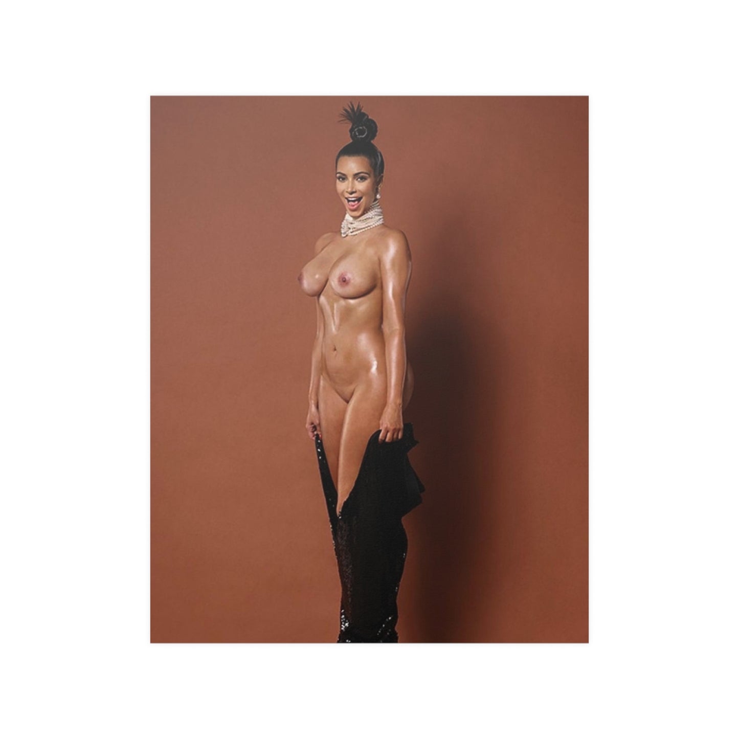 Satin Posters (210gsm) Kim Kardashian Nude