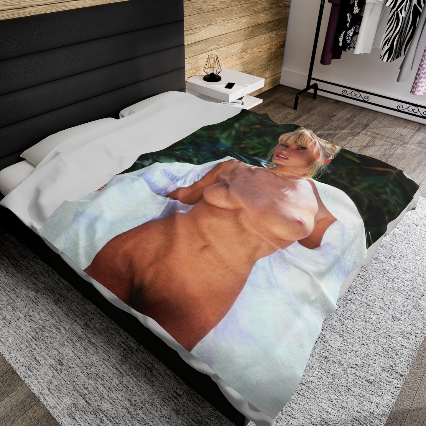 Velveteen Plush Blanket Retro Porn Star Anita Blond